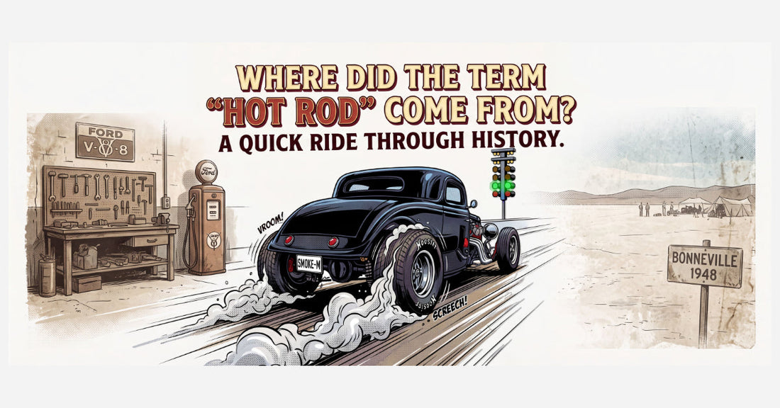 1933 Ford Coupe hot rod illustration — Stu Borncat Creations car culture graphic tee design, Berkshire County MA