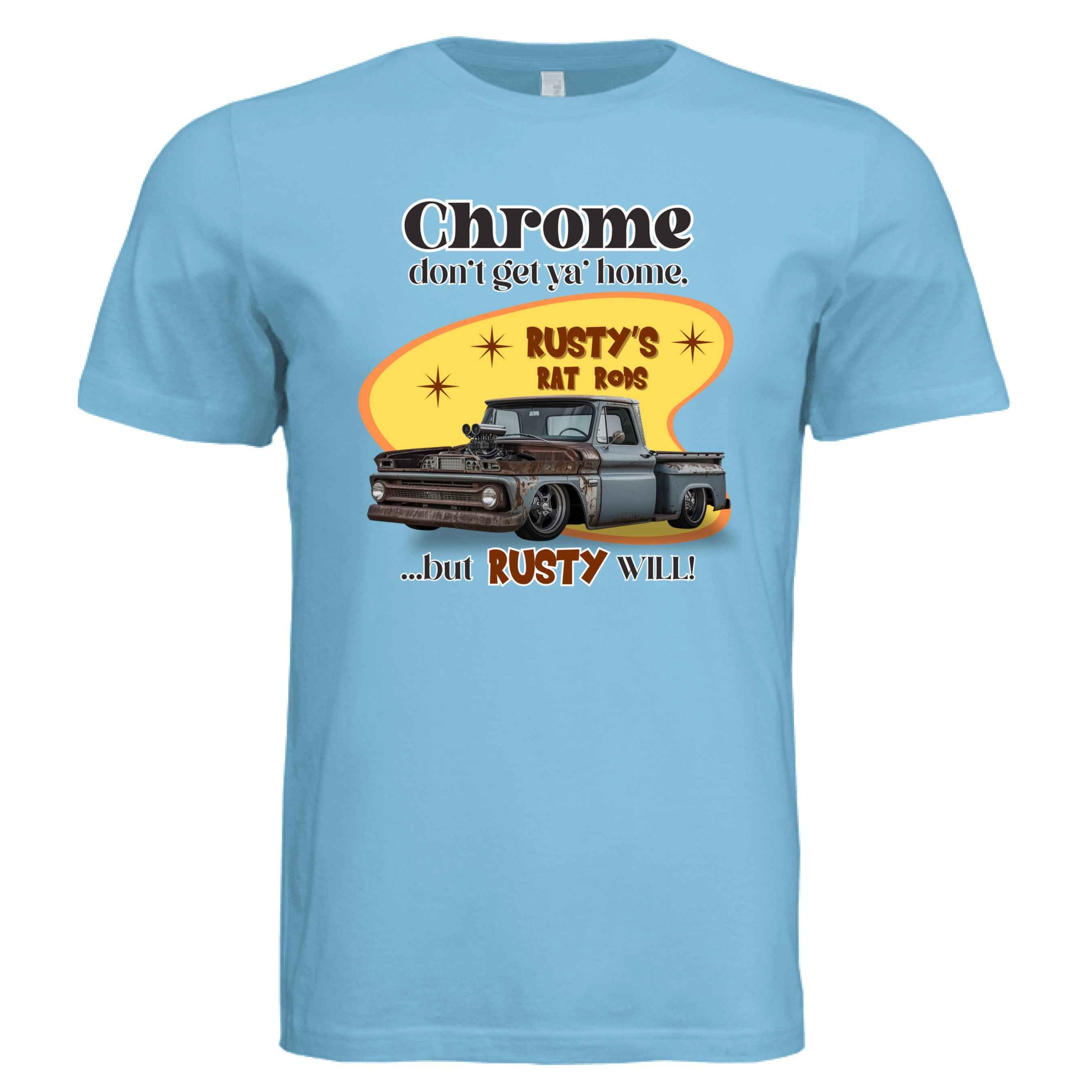 Rustys Rat Rods retro custom graphic t-shirt from Stu Borncat Creations