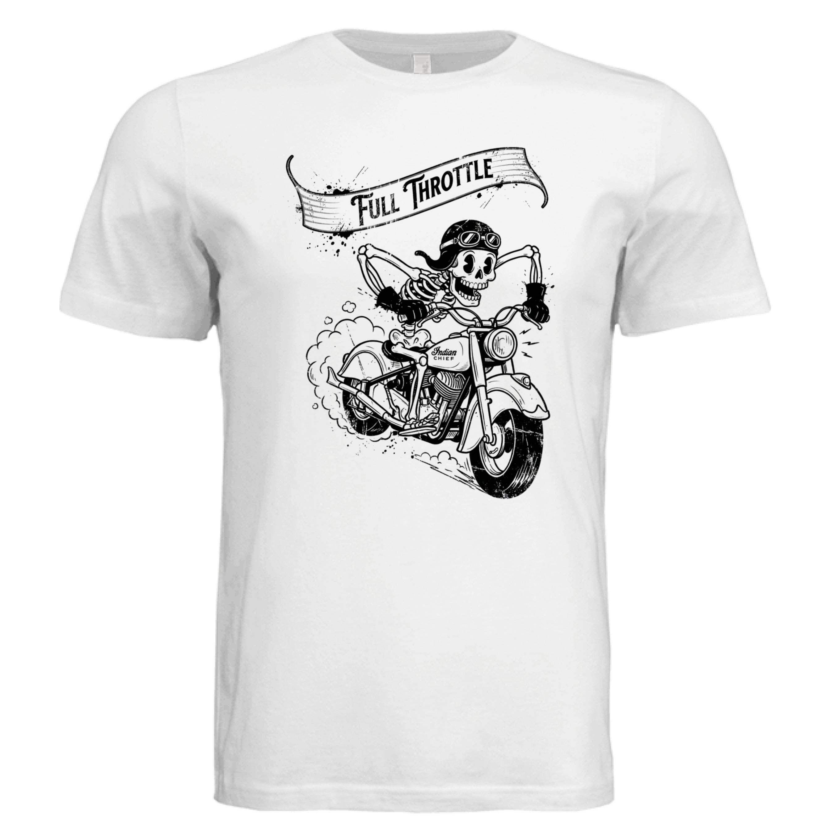Full Throttle biker graphic t-shirt from Stu Borncat Creations