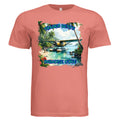 Sunset t-shirt with a tropical graphic and 'Trader Betts Paradise Cove' text on a white background