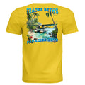 Yellow t-shirt with a tropical design and 'Trader Beth's Paradise Cove' text on a white background
