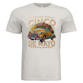 White t-shirt with a vintage car graphic and 'Cruisin' into Cinco de Mayo' text on a white background