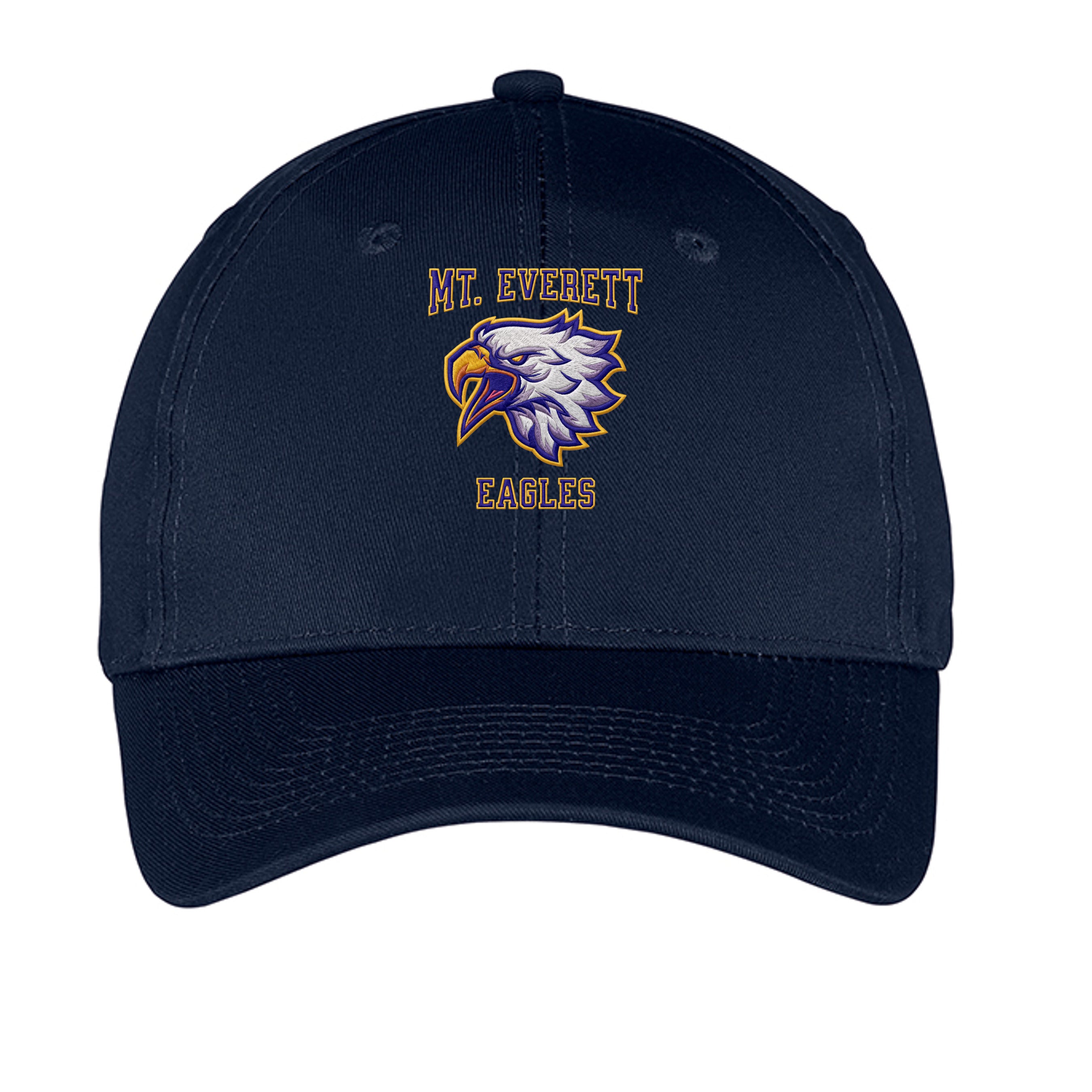 NAVY - CP80 - FRONT Mt Everett Eagles Port Co ball cap — school spirit apparel by Stu Borncat 