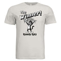 Rowdy Katz The Winner funny cat graphic tee in Vintage White — Stu Borncat Creations