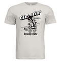 Rowdy Katz Cleanin House funny cat graphic tee in Vintage White — Stu Borncat Creations