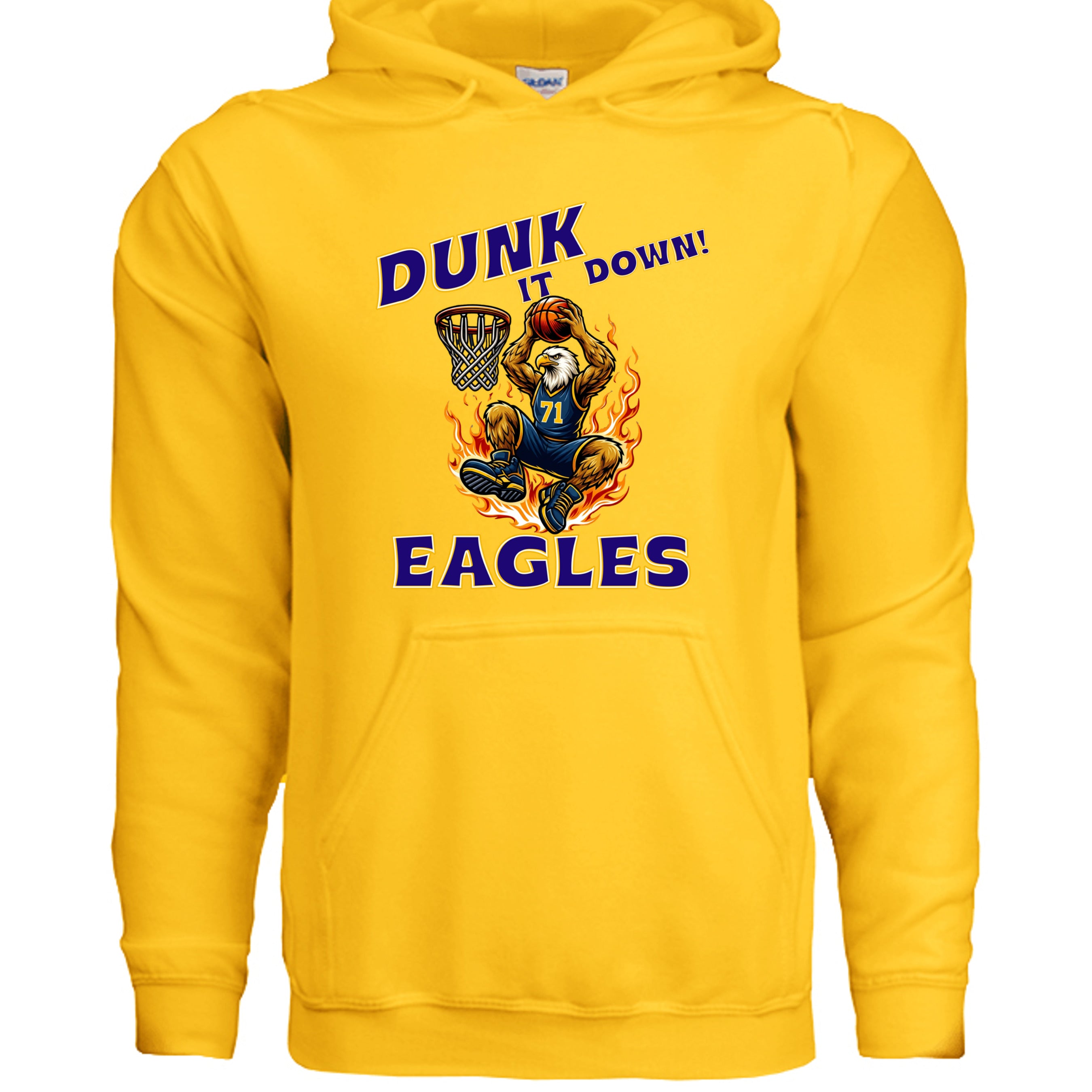 GOLD - G185 - FRONT-Mt Everett Eagles Go Eagles Basketball adult hoodie — school spirit apparel by Stu Borncat Creations