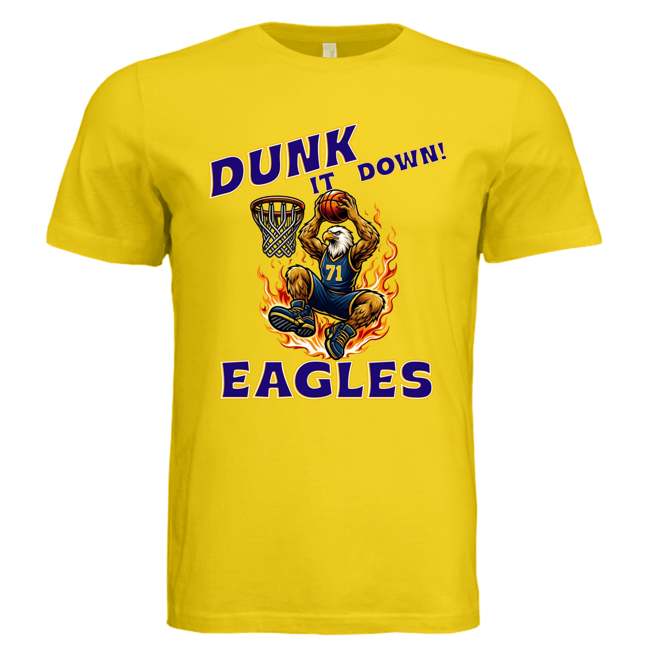 GOLD - 3001C - FRONT Mt Everett Eagles Dunk it Down basketball adult t-shirt   — Stu Borncat Creations