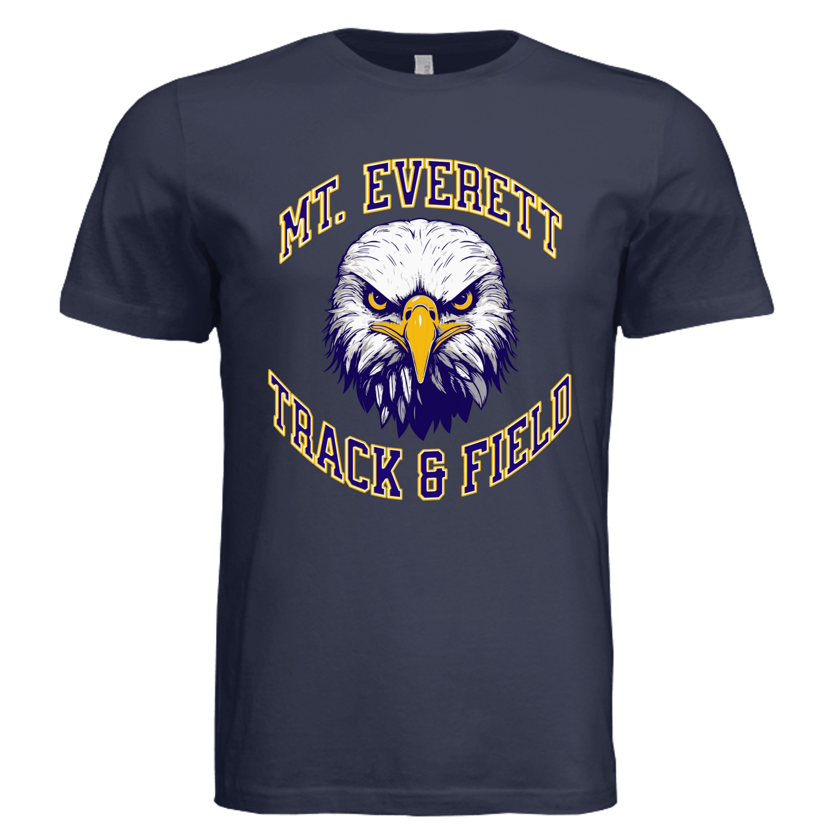 NAVY - 3001C - FRONT   Mt Everett Eagles Track and Field adult t-shirt — Stu Borncat Creations