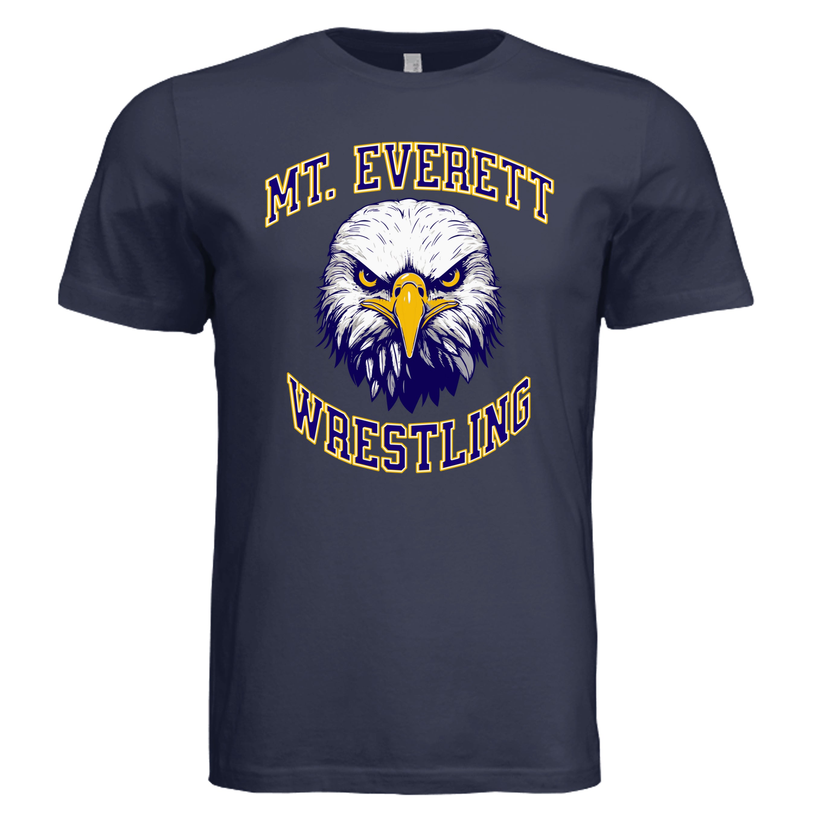 NAVY - 3001C - FRONT  Mt Everett Eagles Wrestling adult t-shirt — Stu Borncat Creations