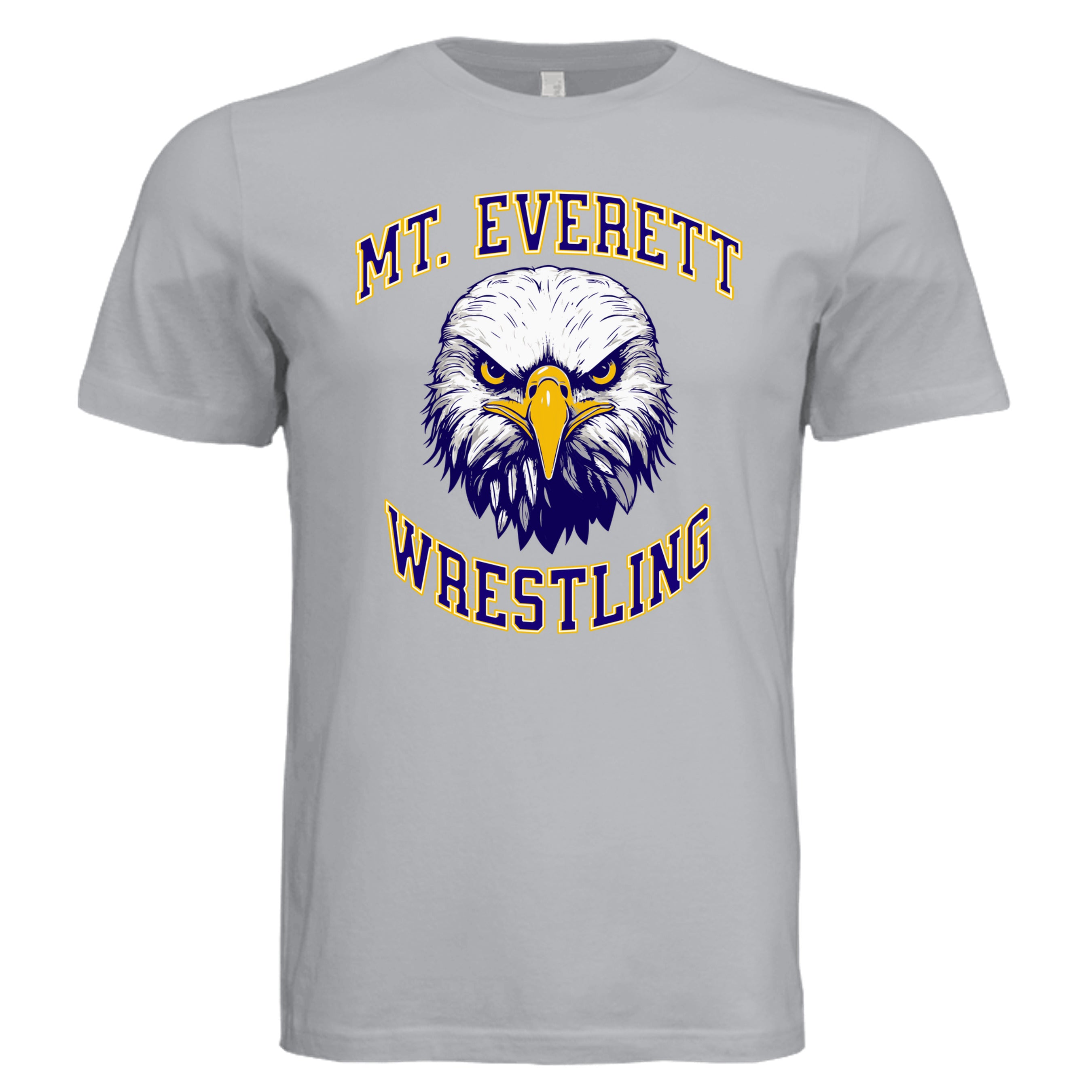 Solid Athletic Grey - 3001C - FRONT Mt Everett Eagles Wrestling adult t-shirt — Stu Borncat Creations 