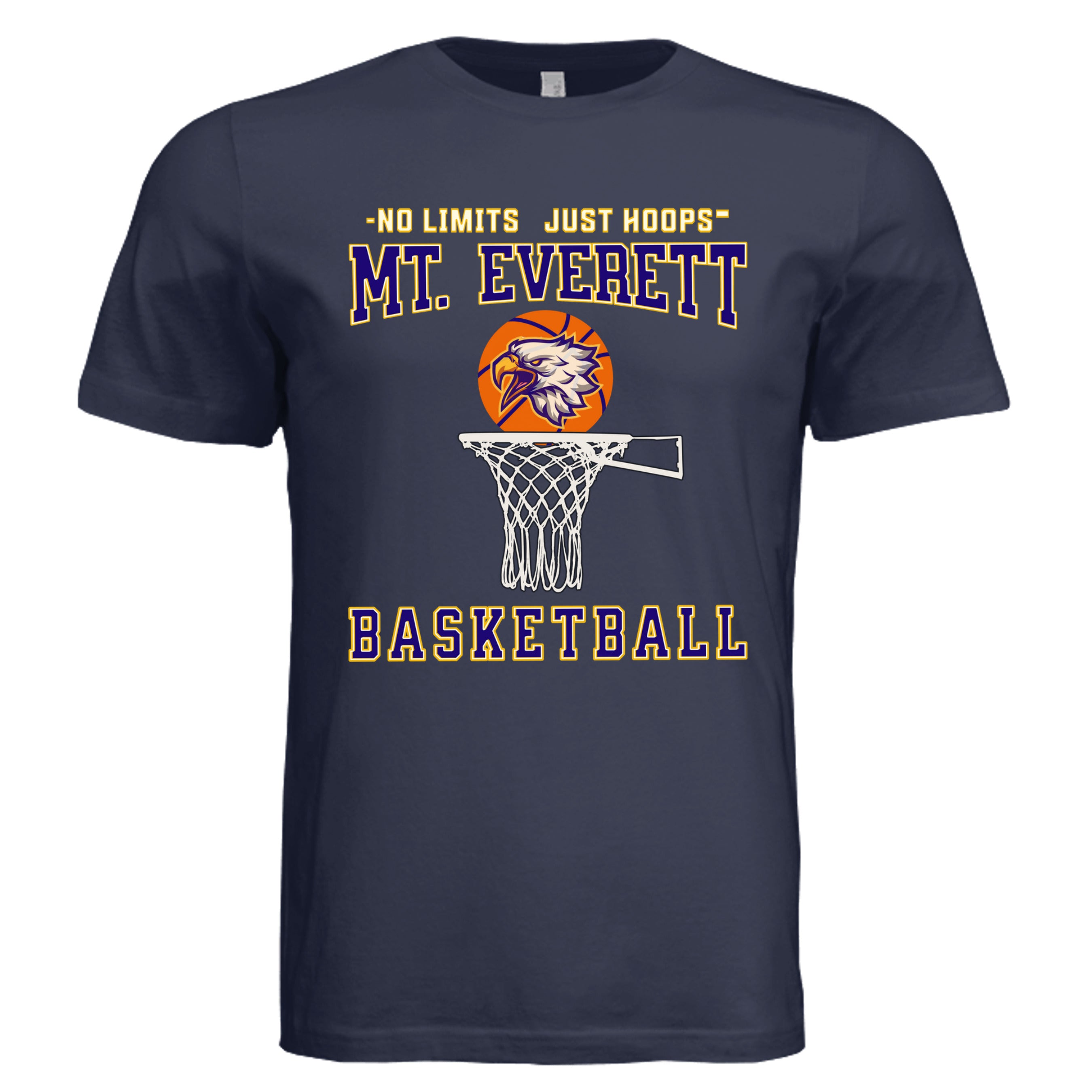 NAVY - 3001C - FRONT  Mt Everett Eagles Basketball adult t-shirt — Stu Borncat Creations