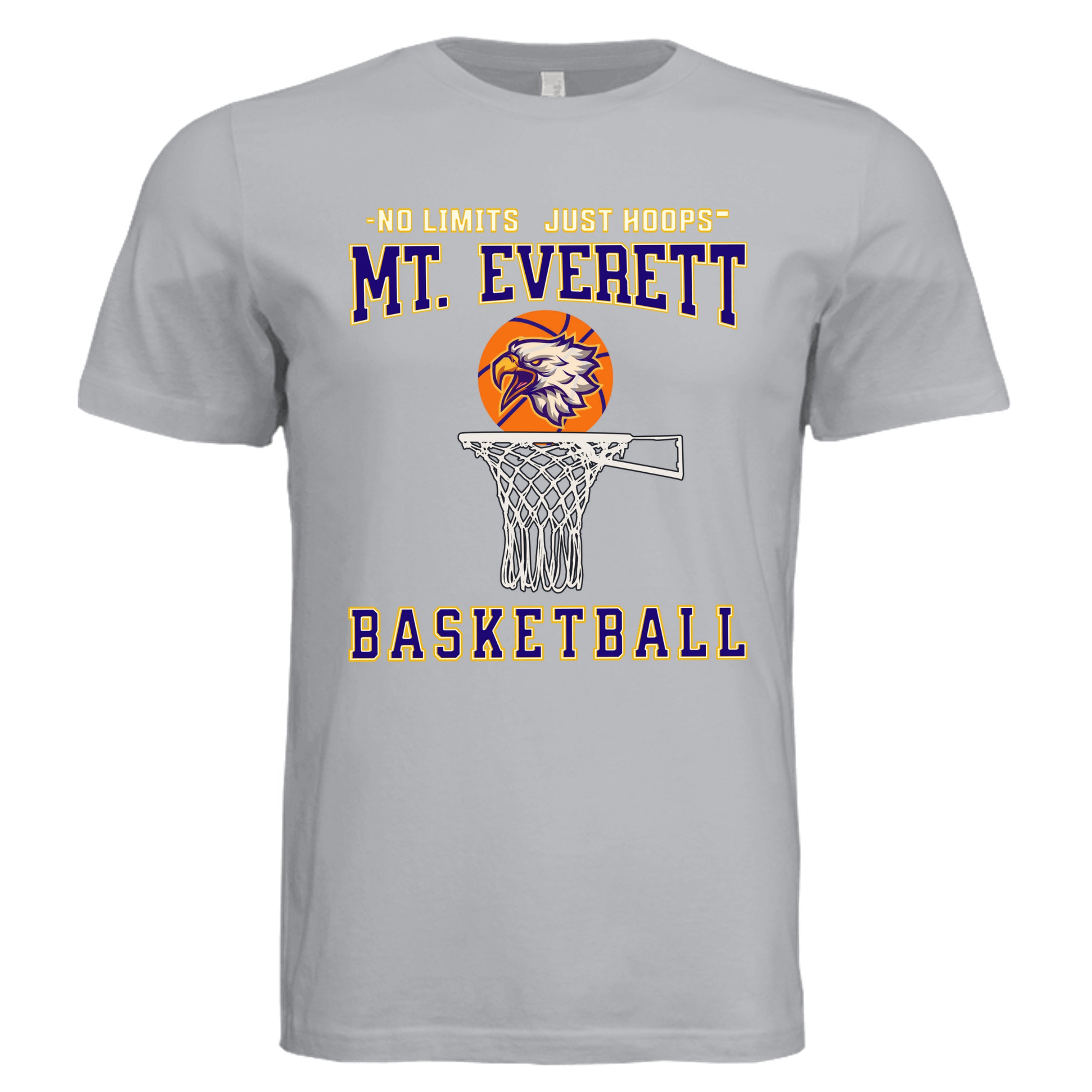 Solid Athletic Grey - 3001C - FRONT Mt Everett Eagles Basketball adult t-shirt — Stu Borncat Creations 