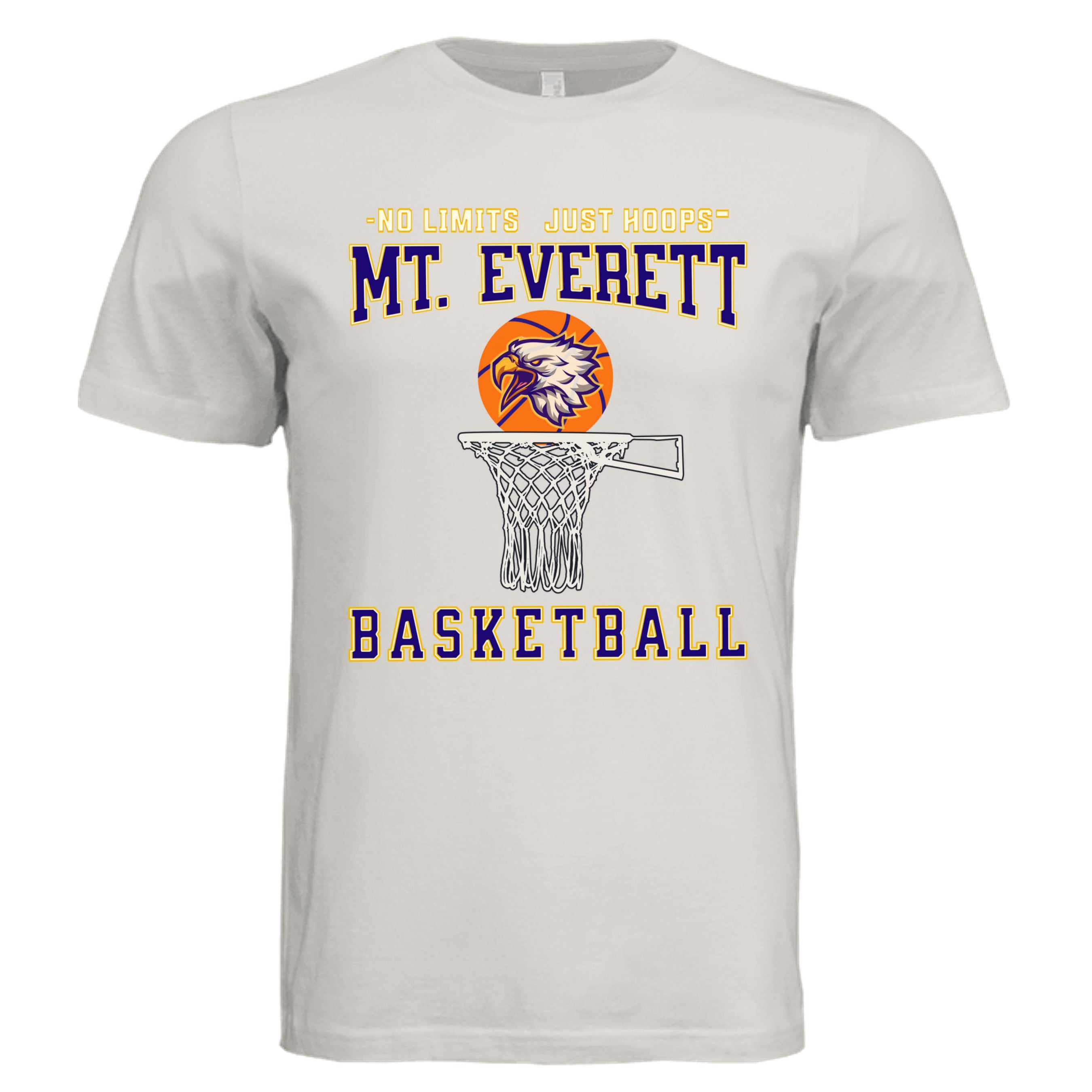 Vintage White - 3001C - FRONT Mt Everett Eagles Basketball adult t-shirt — Stu Borncat Creations