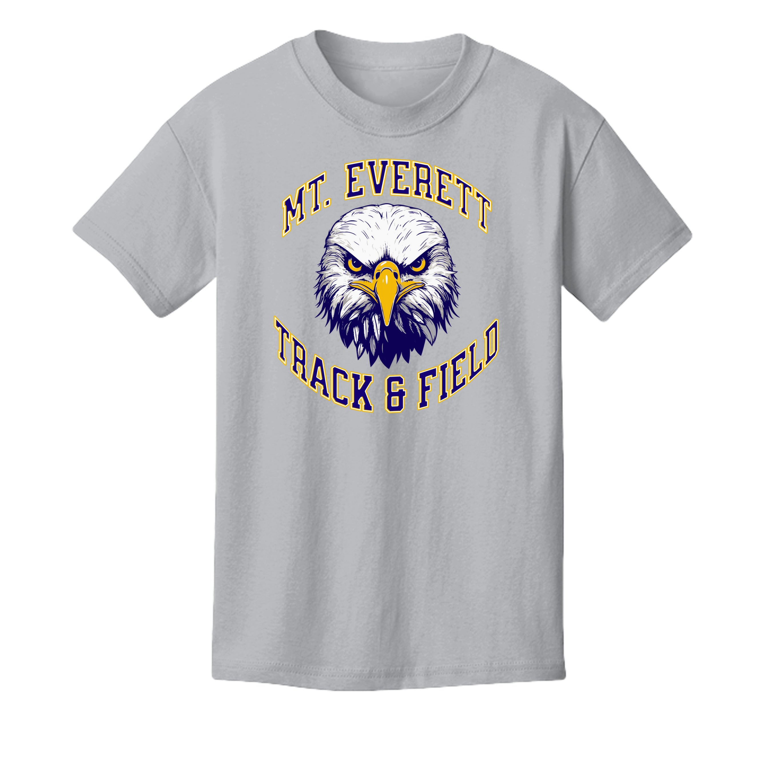 Solid Athletic Grey - 3001Y - FRONT  Mt Everett Eagles Track and Field kids t-shirt  — Stu Borncat Creations