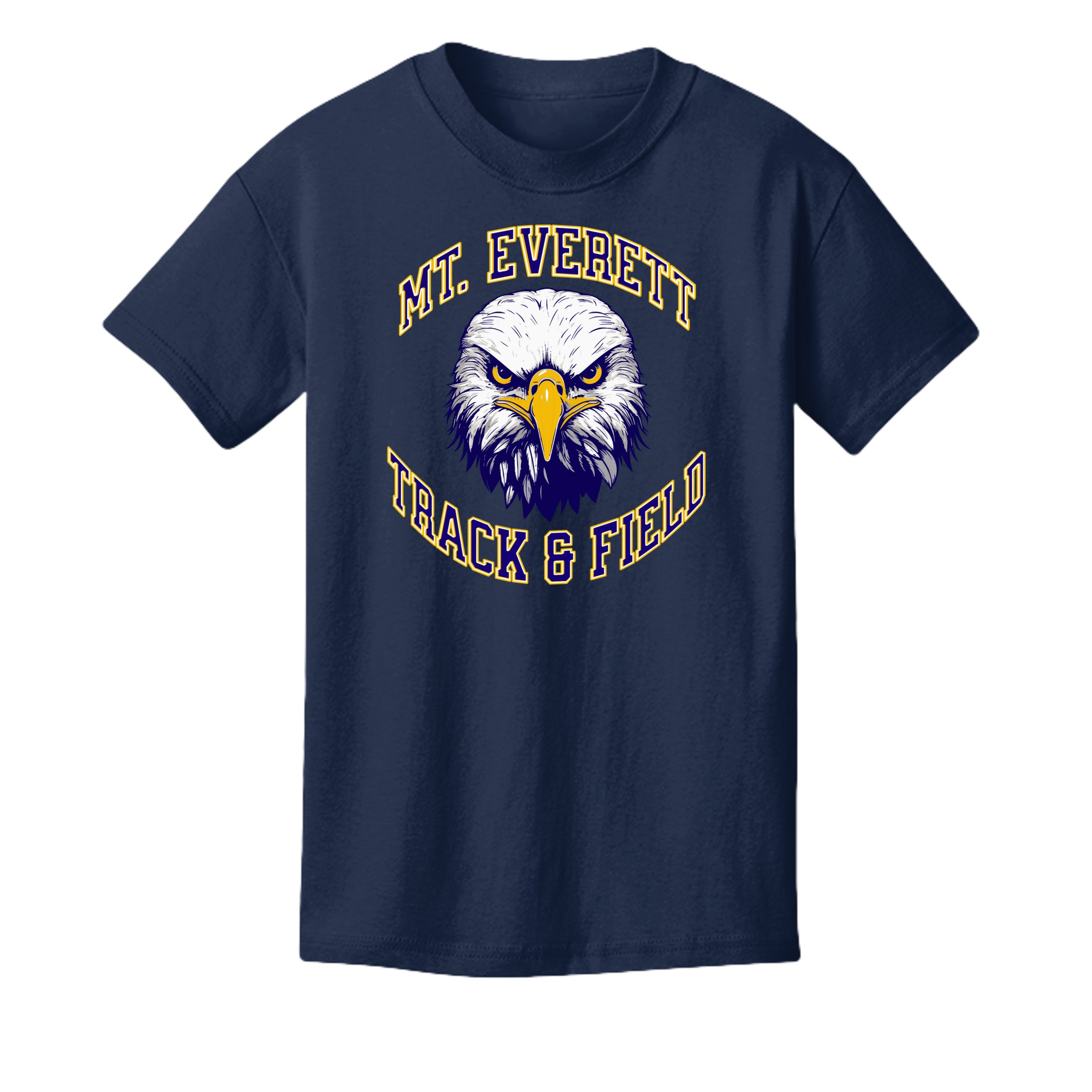 NAVY - 3001Y - FRONT  Mt Everett Eagles Track and Field kids t-shirt  — Stu Borncat Creations
