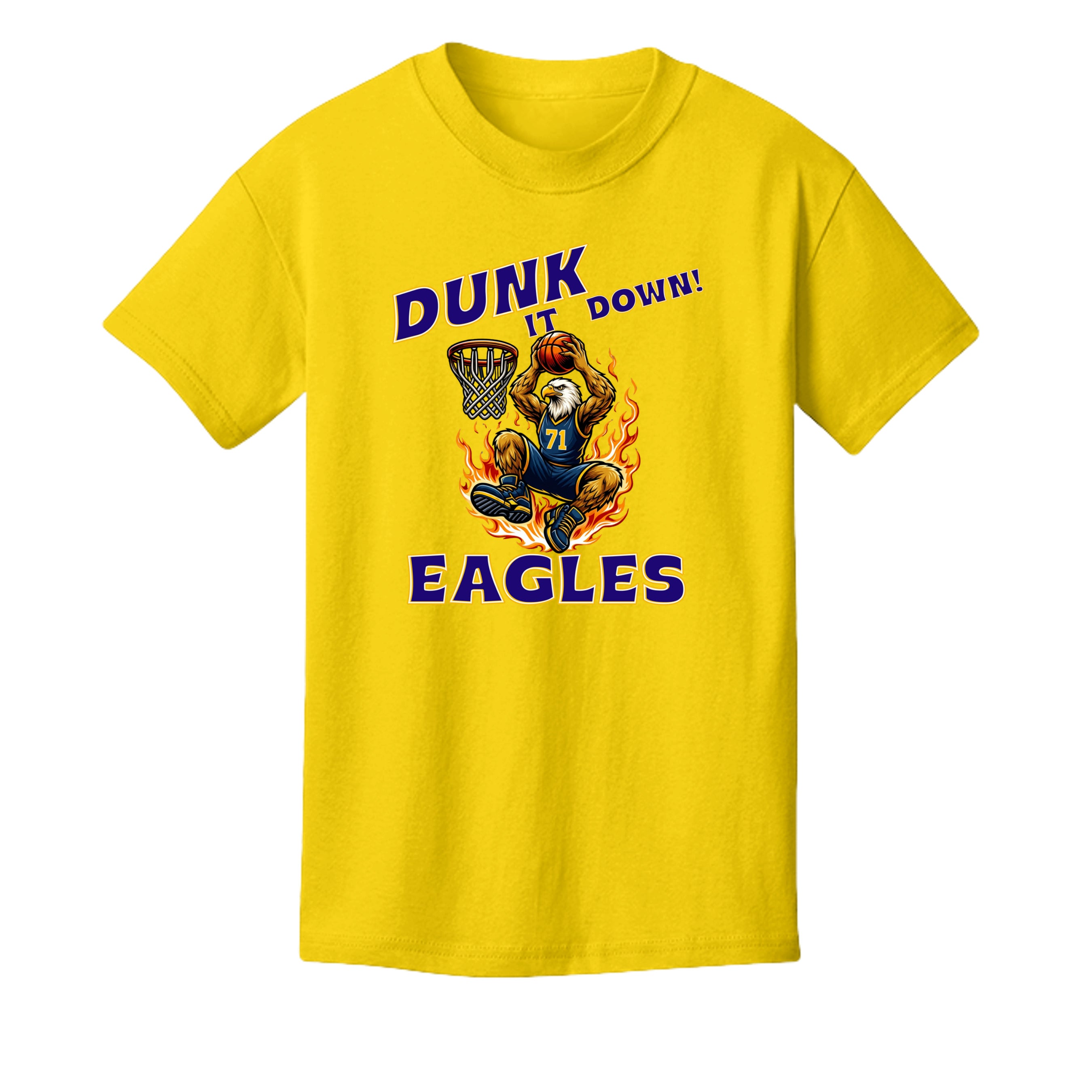 GOLD - 3001Y - FRONT Mt Everett Eagles Dunk it Down basketball kids t-shirt  — Stu Borncat Creations