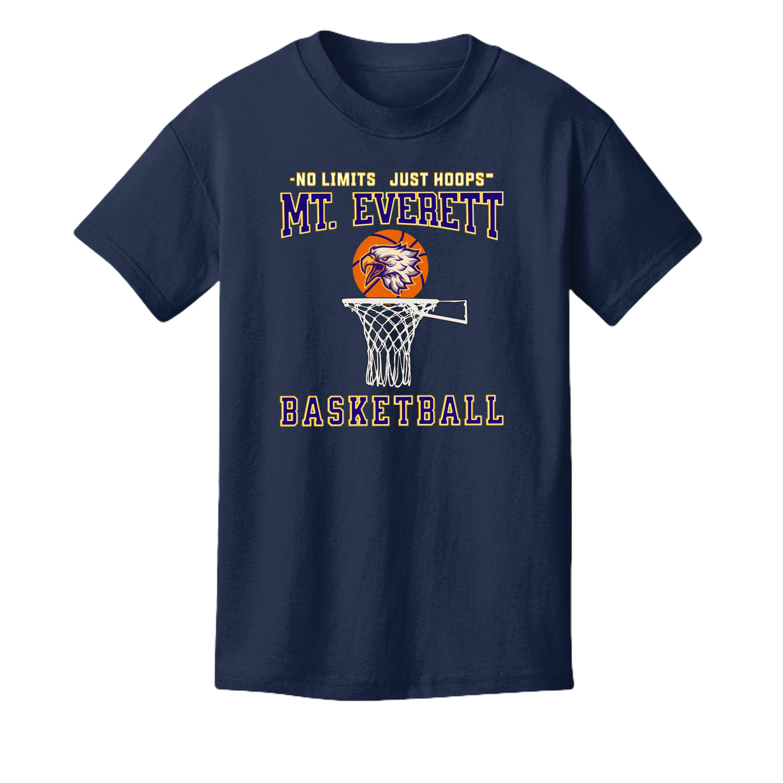 NAVY - 3001Y - FRONT Mt Everett Eagles Basketball kids t-shirt — Stu Borncat Creations