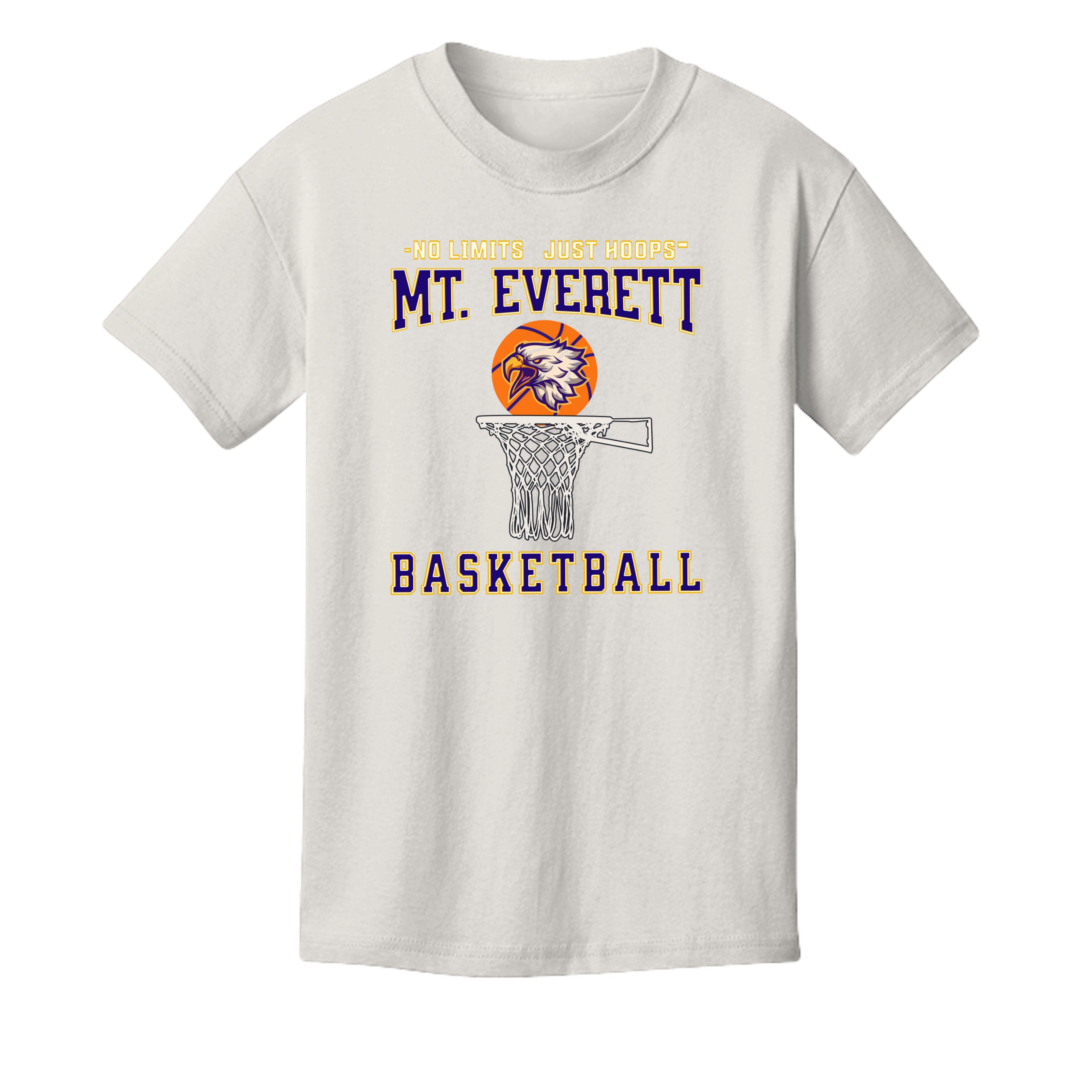 Vintage White - 3001Y - FRONT Mt Everett Eagles Basketball kids t-shirt — Stu Borncat Creations