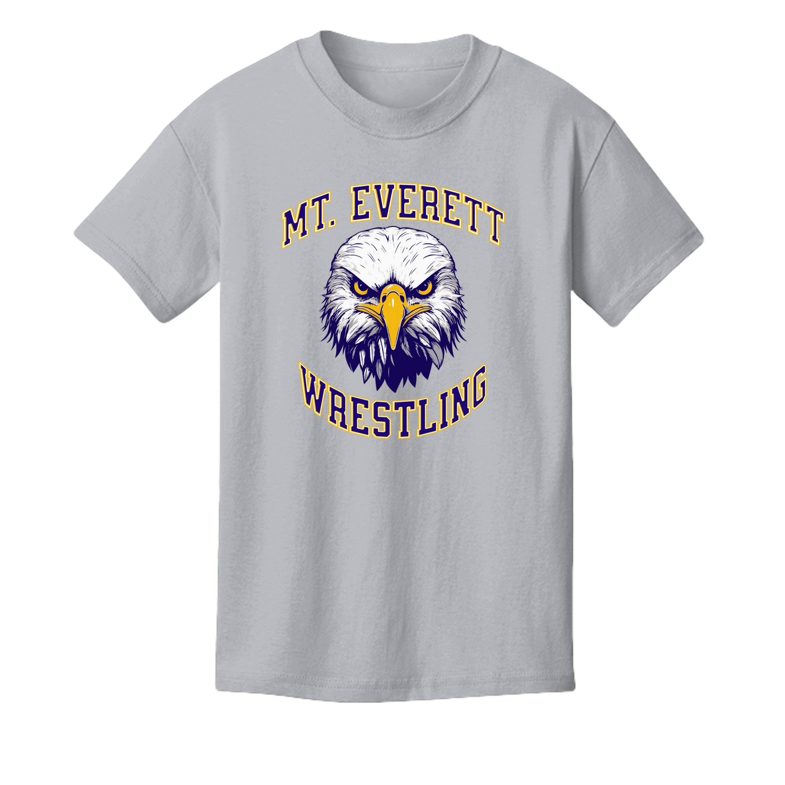Solid Athletic Grey - 3001Y - FRONT  Mt Everett Eagles Wrestling kids t-shirt — Stu Borncat Creations 