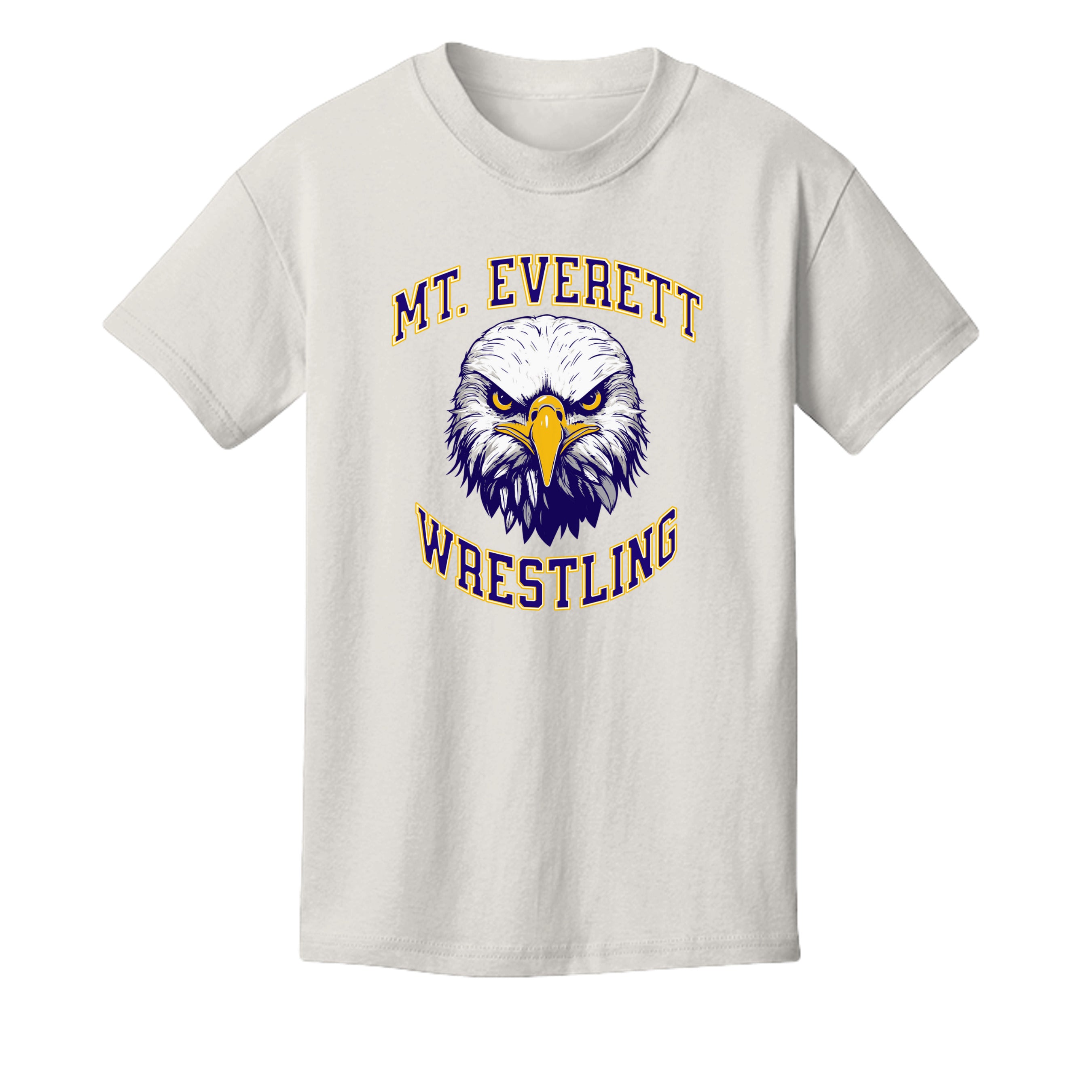 Vintage White - 3001Y - FRONT Mt Everett Eagles Wrestling kids t-shirt — Stu Borncat Creations 