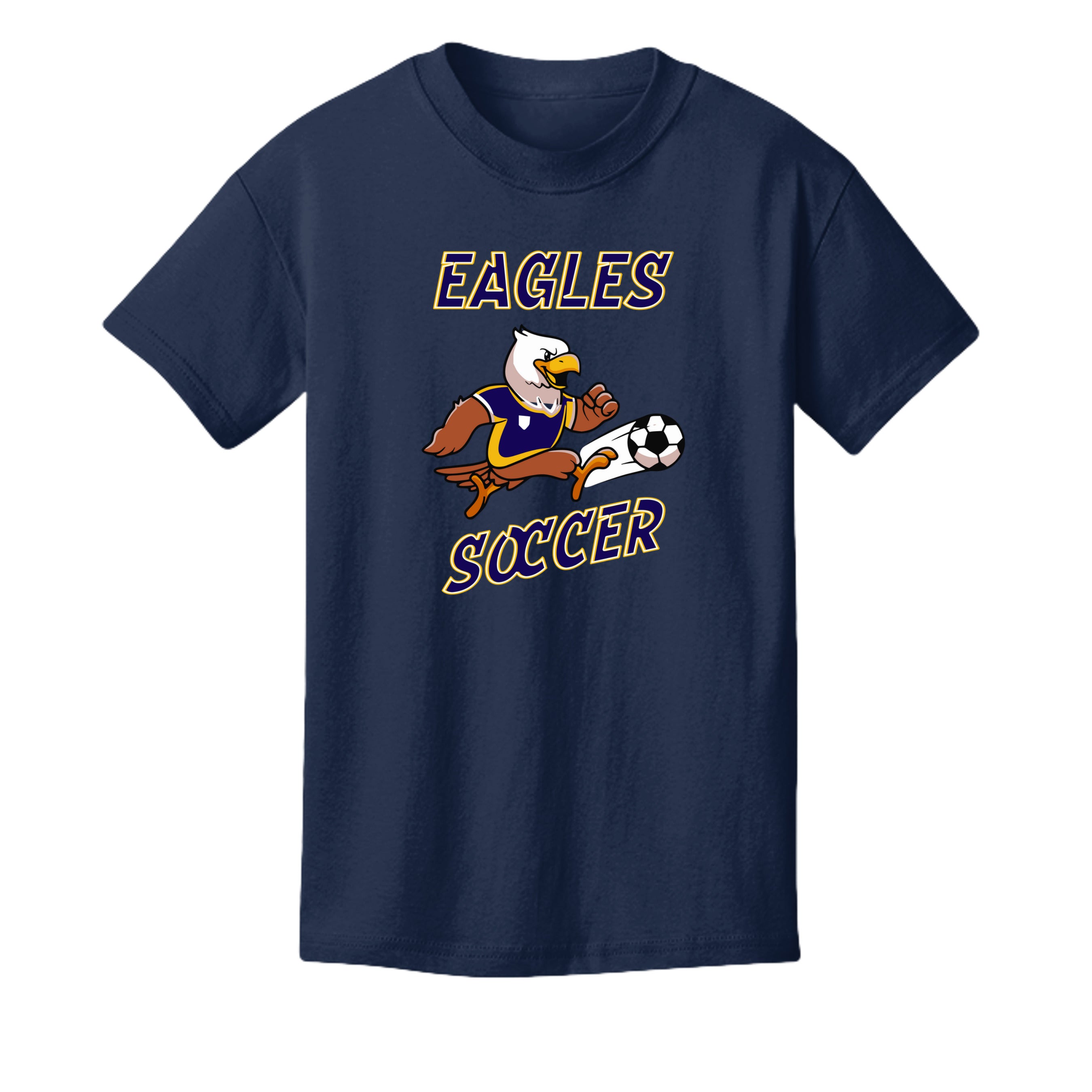 NAVY - 3001Y - FRONT  Mt Everett Eagles Soccer kids t-shirt  — Stu Borncat Creations
