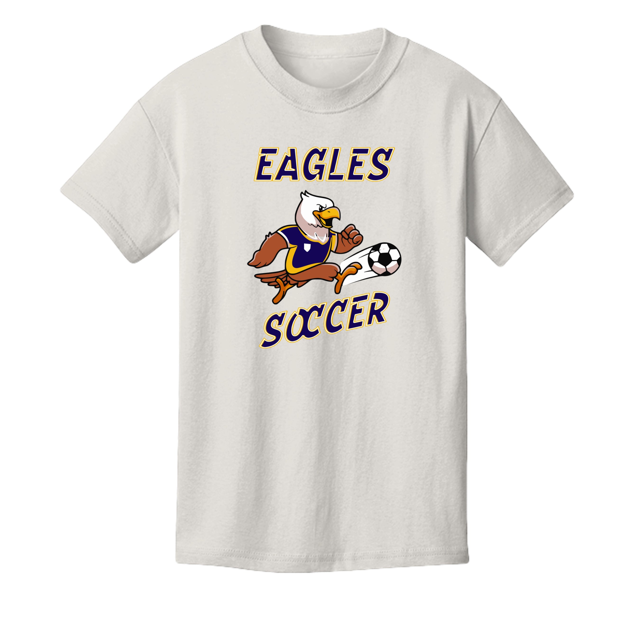 Vintage White - 3001Y - FRONT Mt Everett Eagles Soccer kids t-shirt  — Stu Borncat Creations