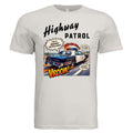Vintage White - 3001C - FRONT- Highway Patrol comic car lover graphic tee— Carz collection by Stu Borncat Creations-