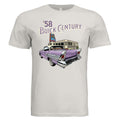 Vintage White - 3001C - FRONT-1958 Buick Century bold graphic car lover tee — Carz collection by Stu Borncat Creation
