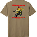 Coyote Brown Heather - DM130 - BACK-Treyson Powersports motorcycle graphic adult t-shirt- custom print-on-demand by Stu Borncat Creations