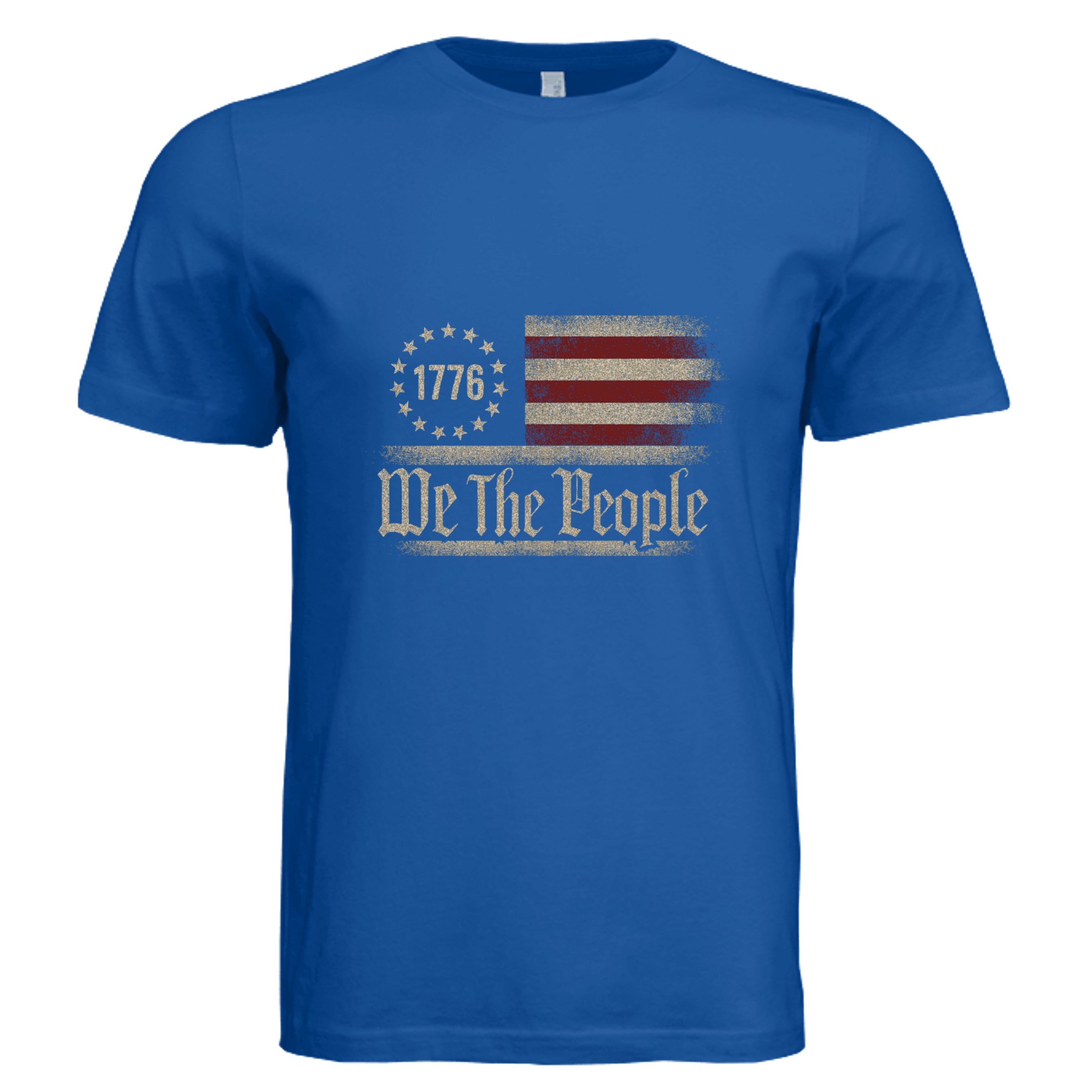 TRUE ROYAL - We the People retro distressed patriotic graphic tee version 1  — Americana DTF print by Stu Borncat Creations