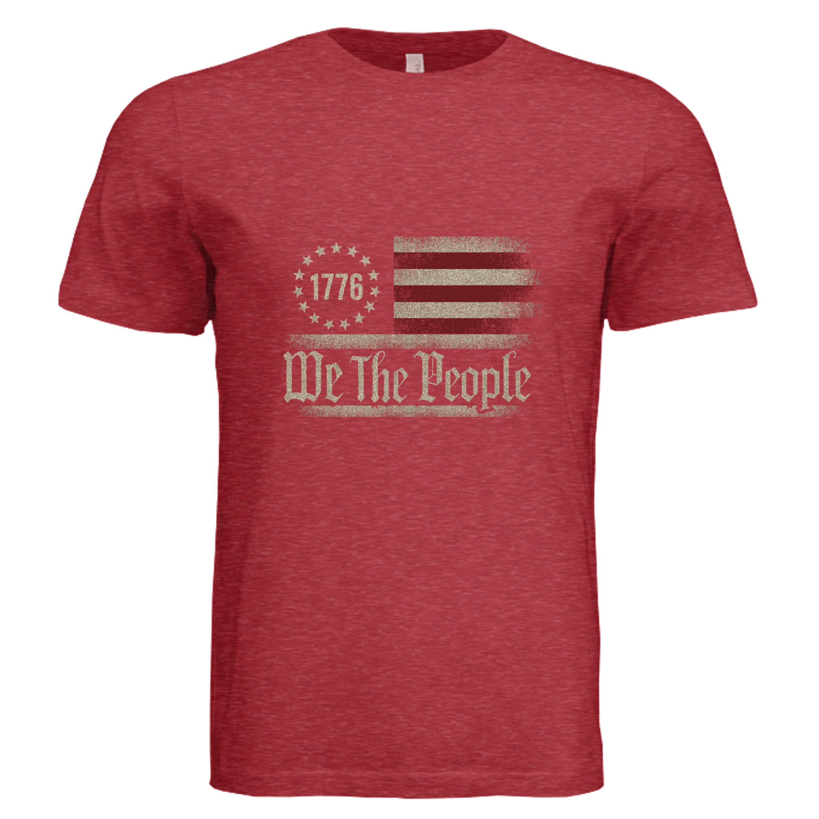Vintage Red -  We the People retro distressed patriotic graphic tee version 1  — Americana DTF print by Stu Borncat Creations