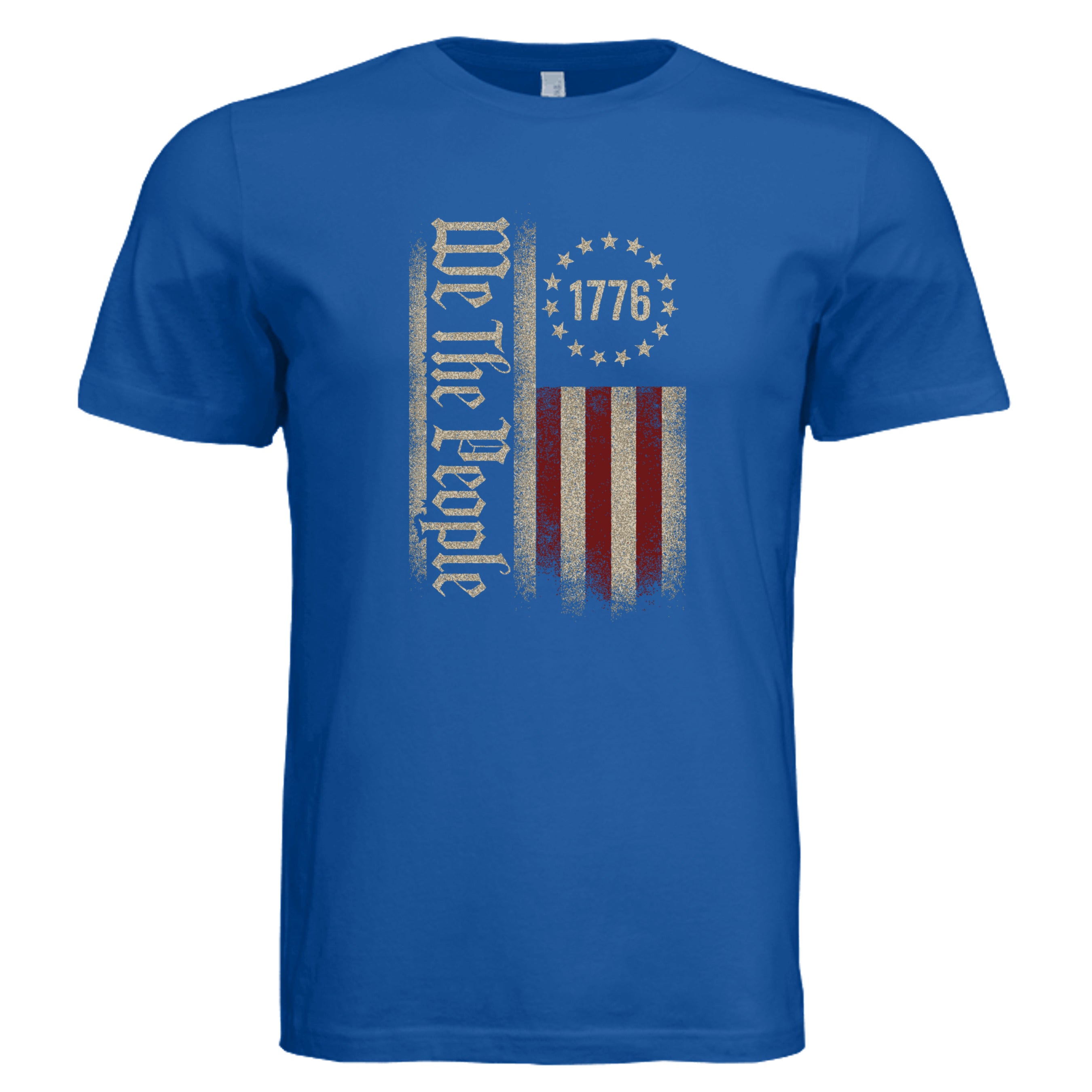 TRUE ROYAL -  We the People retro distressed patriotic graphic tee version 2 — Americana DTF print by Stu Borncat Creations
