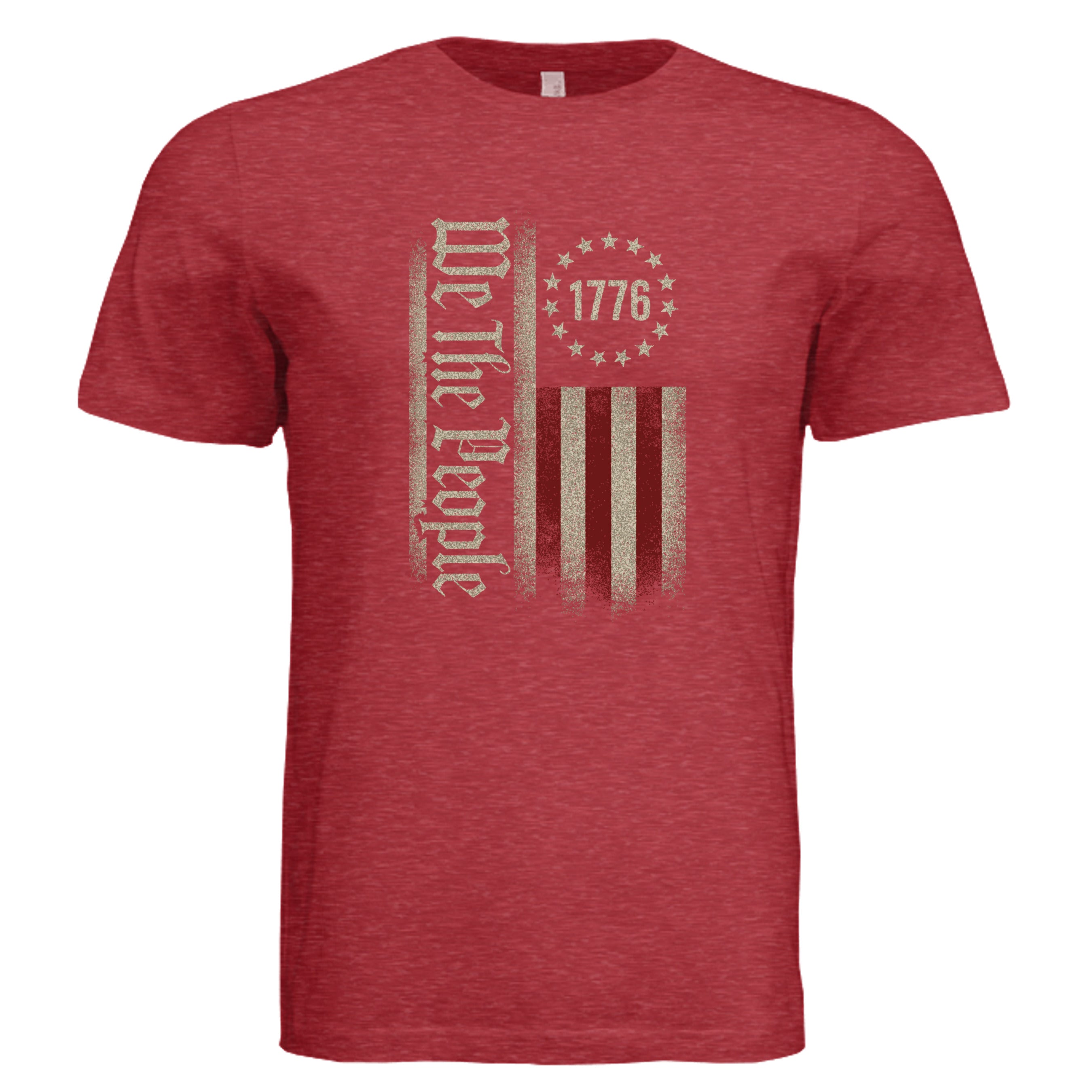 Vintage Red -  We the People retro distressed patriotic graphic tee version 2 — Americana DTF print by Stu Borncat Creations
