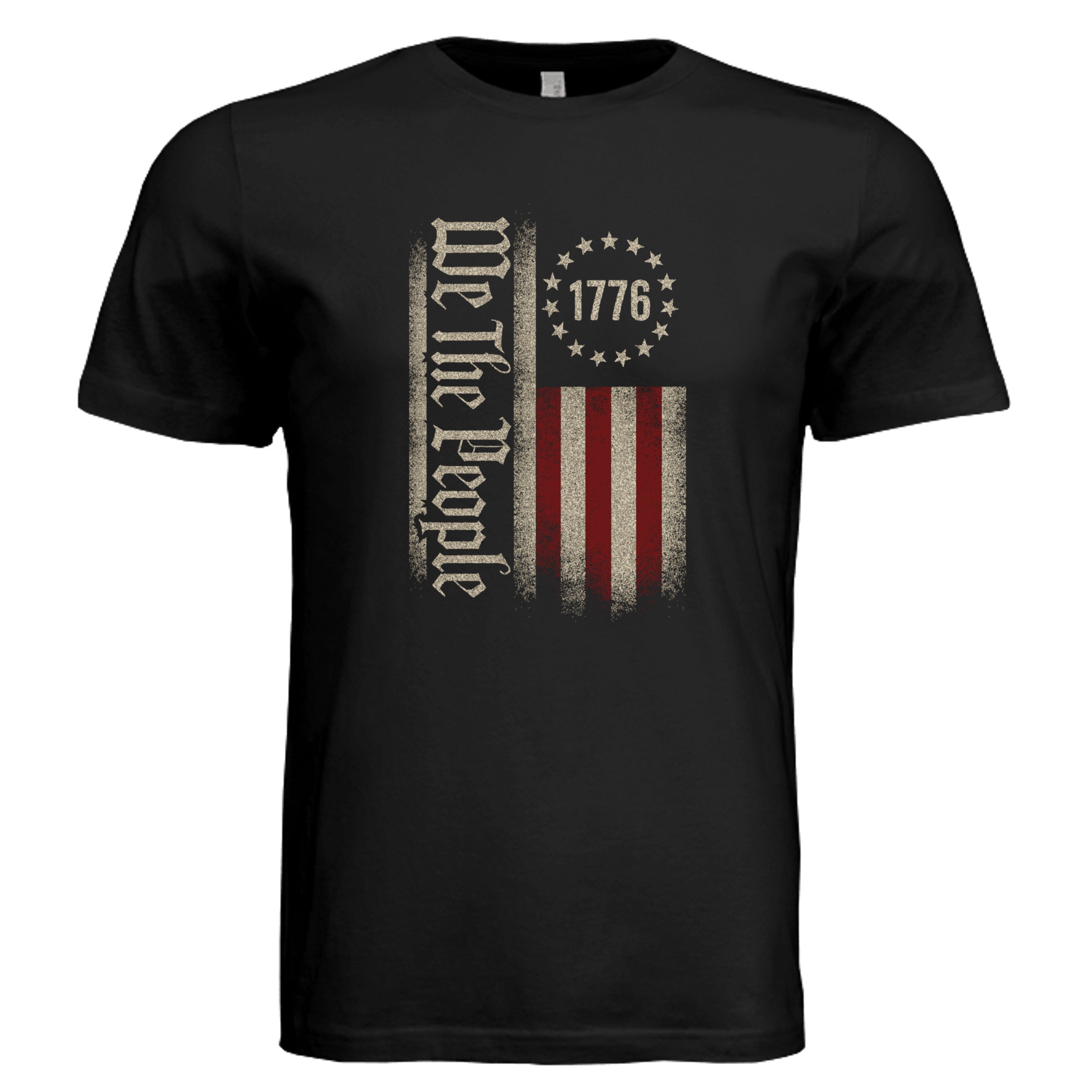 VINTAGE BLACK -  We the People retro distressed patriotic graphic tee version 2 — Americana DTF print by Stu Borncat Creations
