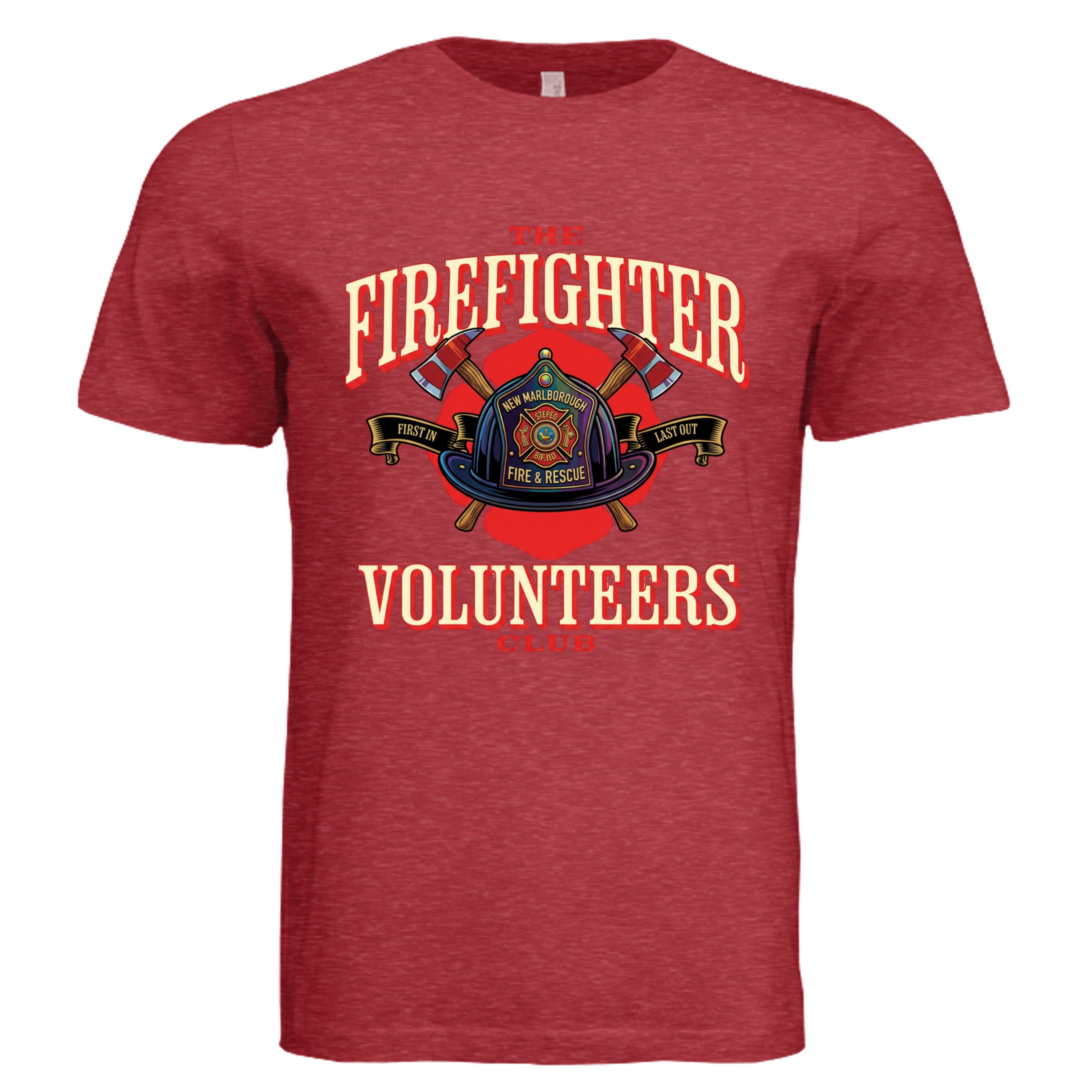 Vintage Red - 3001C - FRONT-New Marlborough Fire and Rescue volunteer graphic tee  — Stu Borncat Creations