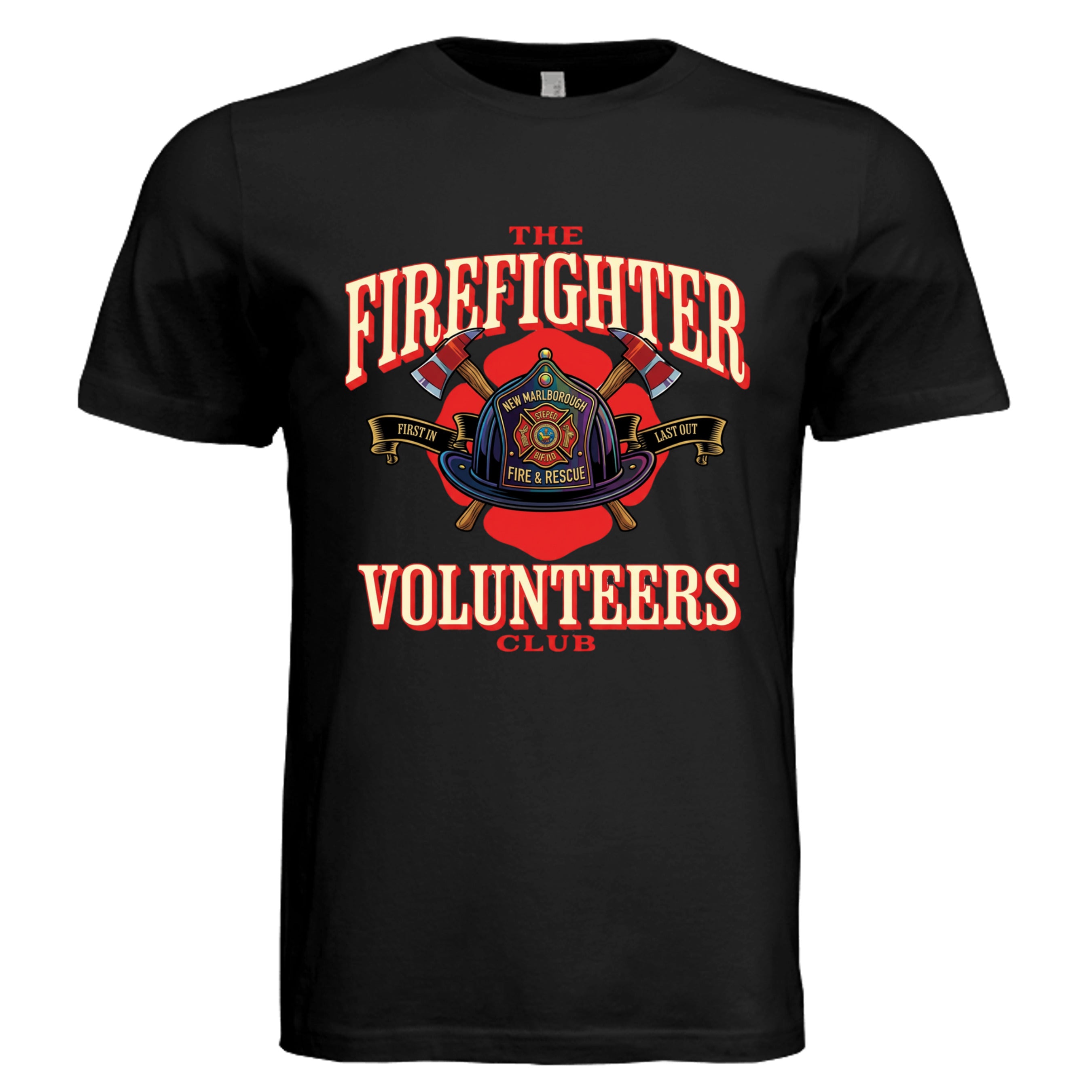VINTAGE BLACK - 3001C - FRONT-New Marlborough Fire and Rescue volunteer graphic tee  — Stu Borncat Creations