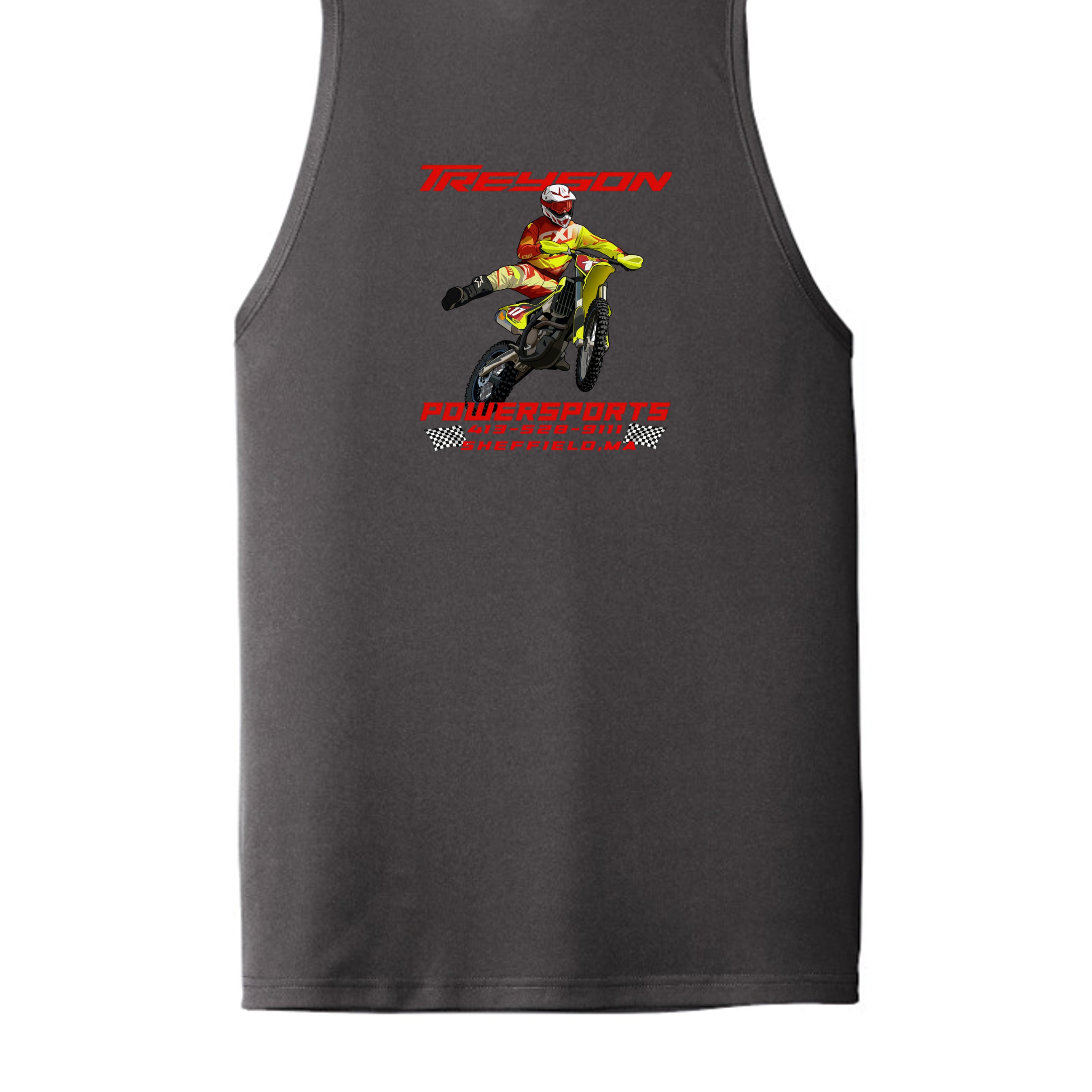 Iron Grey - ST356 - BACK-Treyson Powersports motorcycle graphic adult tank top , custom print-on-demand by Stu Borncat Creations