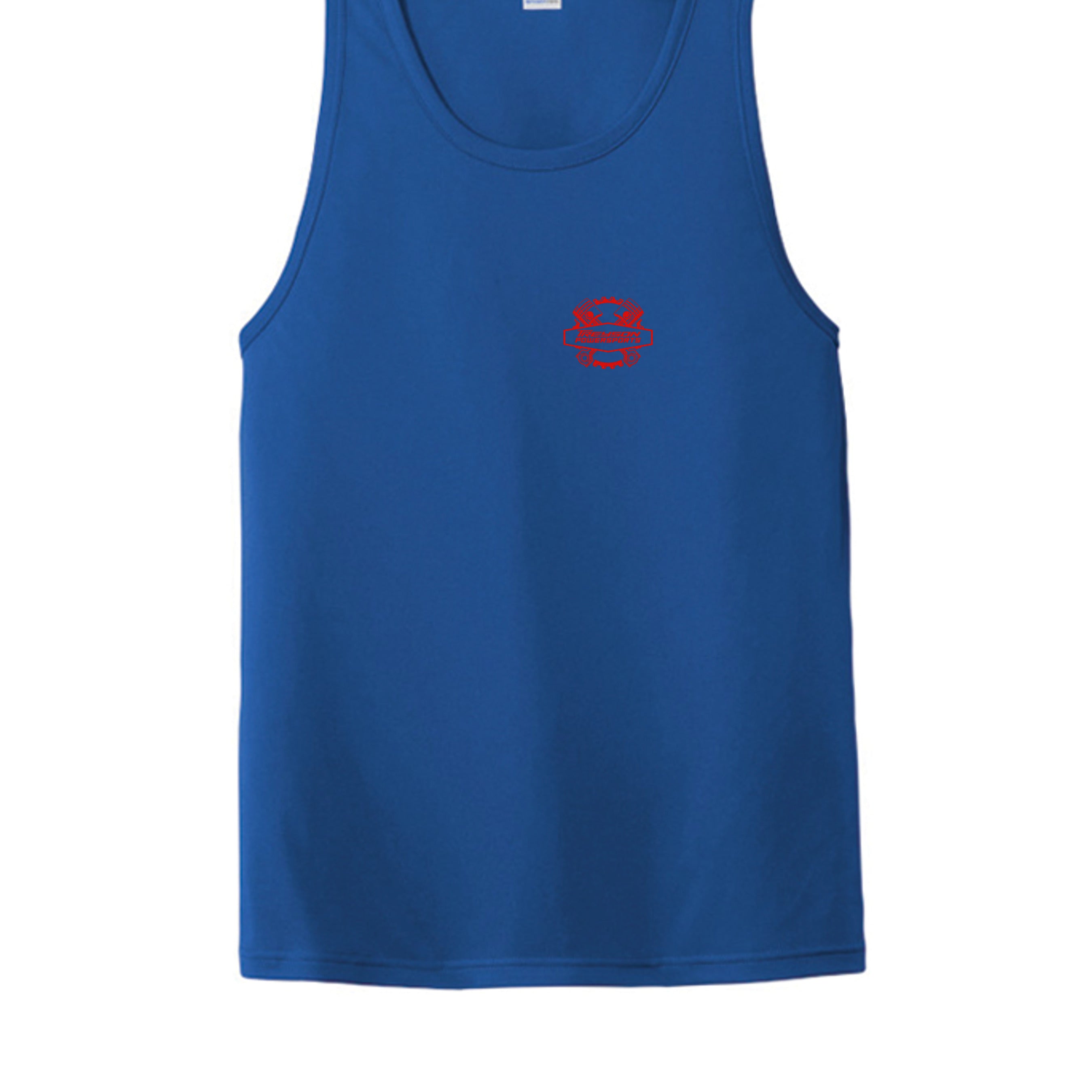True Royal - ST356 - FRONT-Treyson Powersports motorcycle graphic adult tank top , custom print-on-demand by Stu Borncat Creations