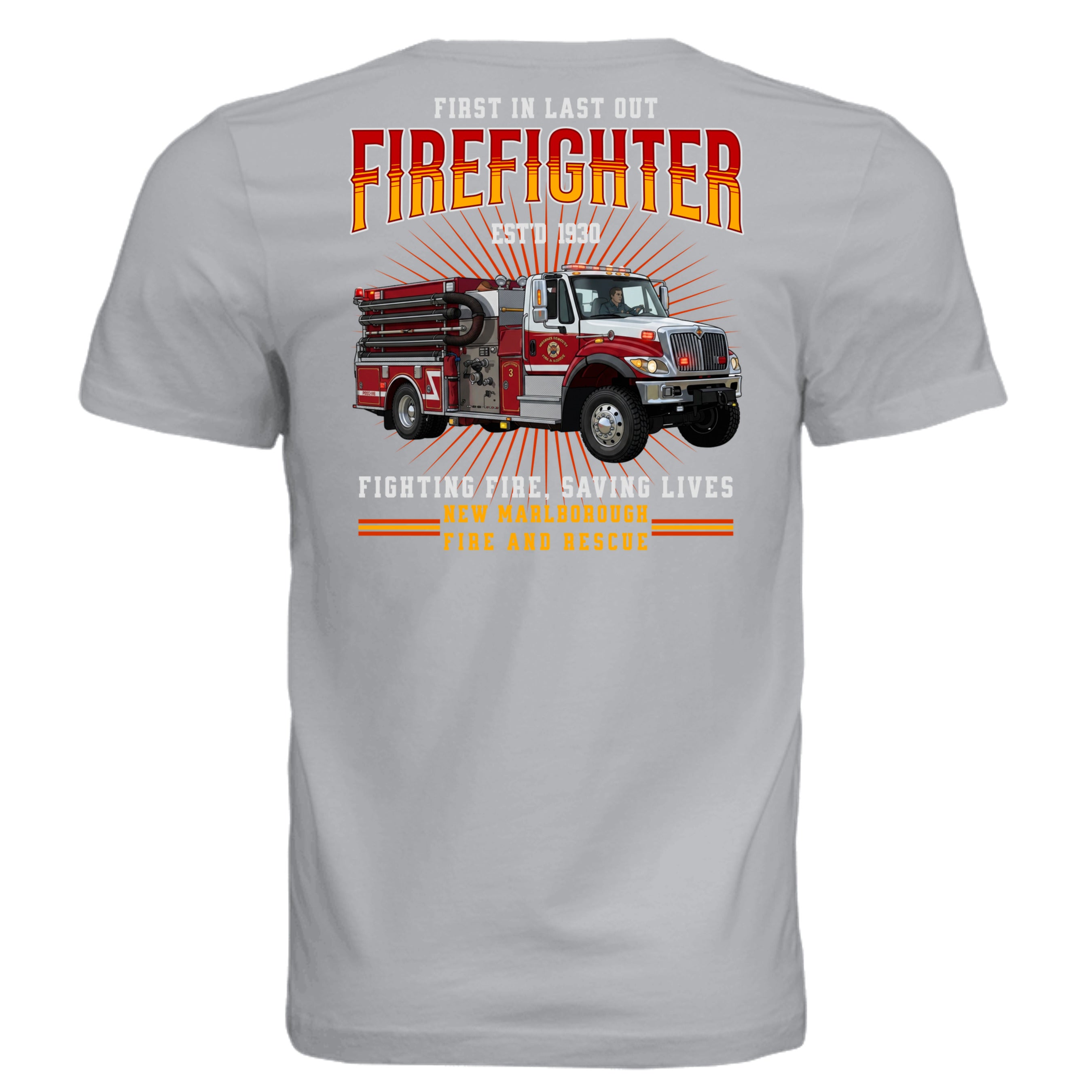 Solid Athletic Grey - 3001C - BACK-New Marlborough Fire and Rescue firetruck graphic  — Stu Borncat Creations