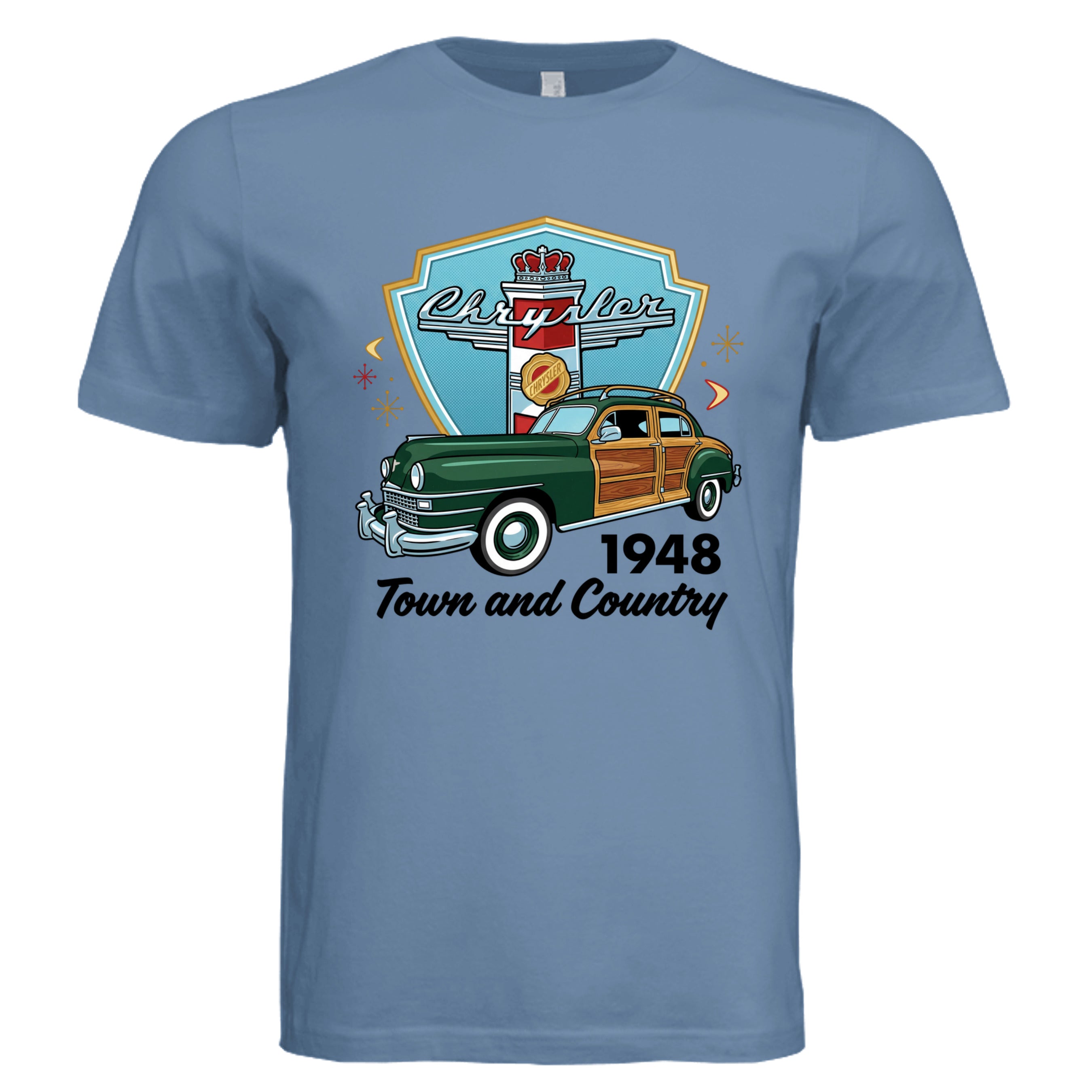 Slate -Pauls Woodie retro car lover graphic tee — Carz collection by Stu Borncat Creations