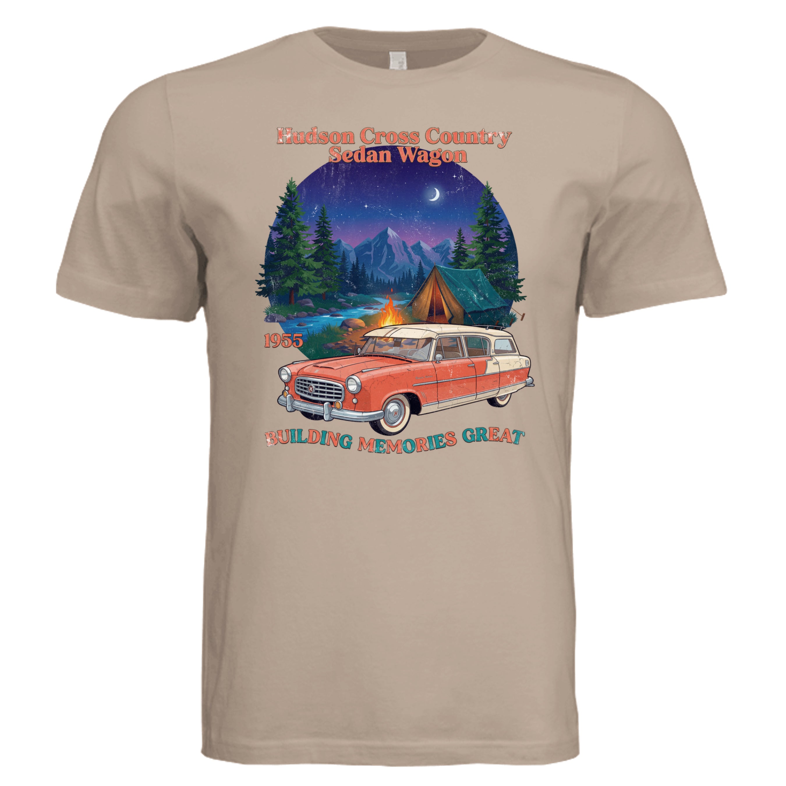 Dust - 1955 Hudson Wagon retro car lover graphic tee — Carz collection by Stu Borncat Creations