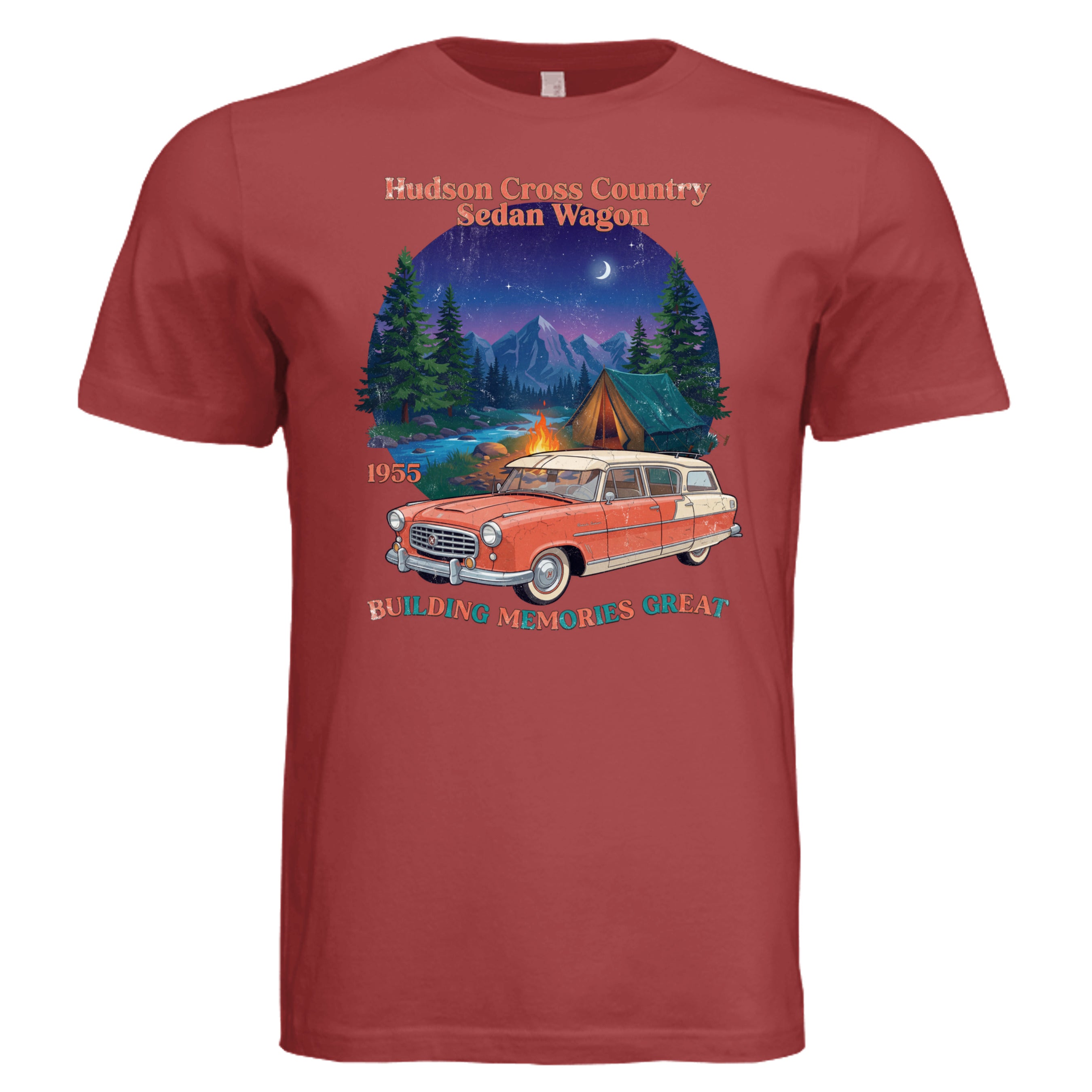 RUST - 1955 Hudson Wagon retro car lover graphic tee — Carz collection by Stu Borncat Creations