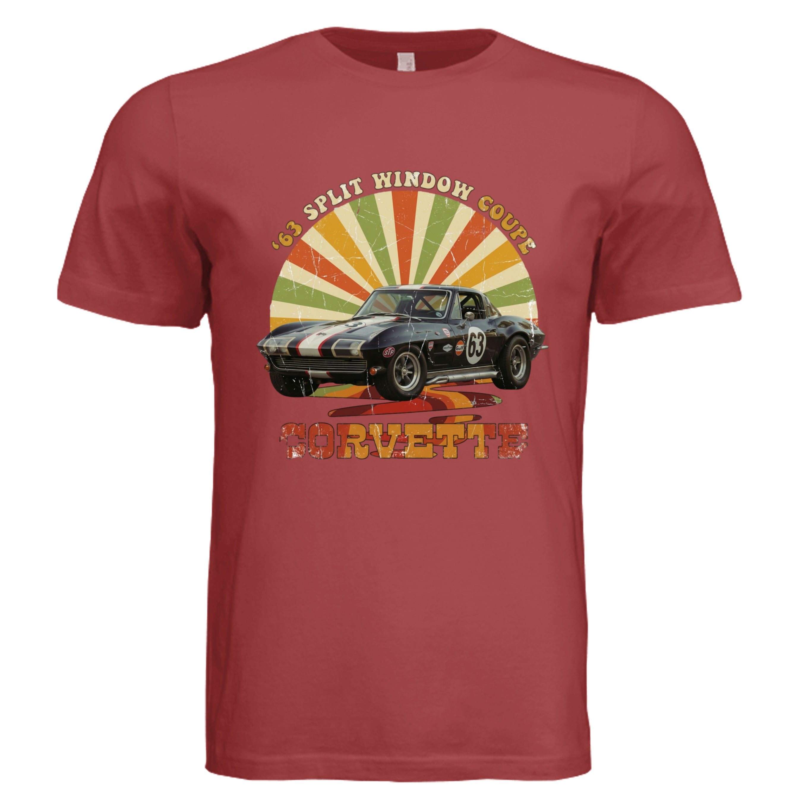 RUST - 63 Corvette Split Window retro car lover graphic tee — Carz collection by Stu Borncat Creations