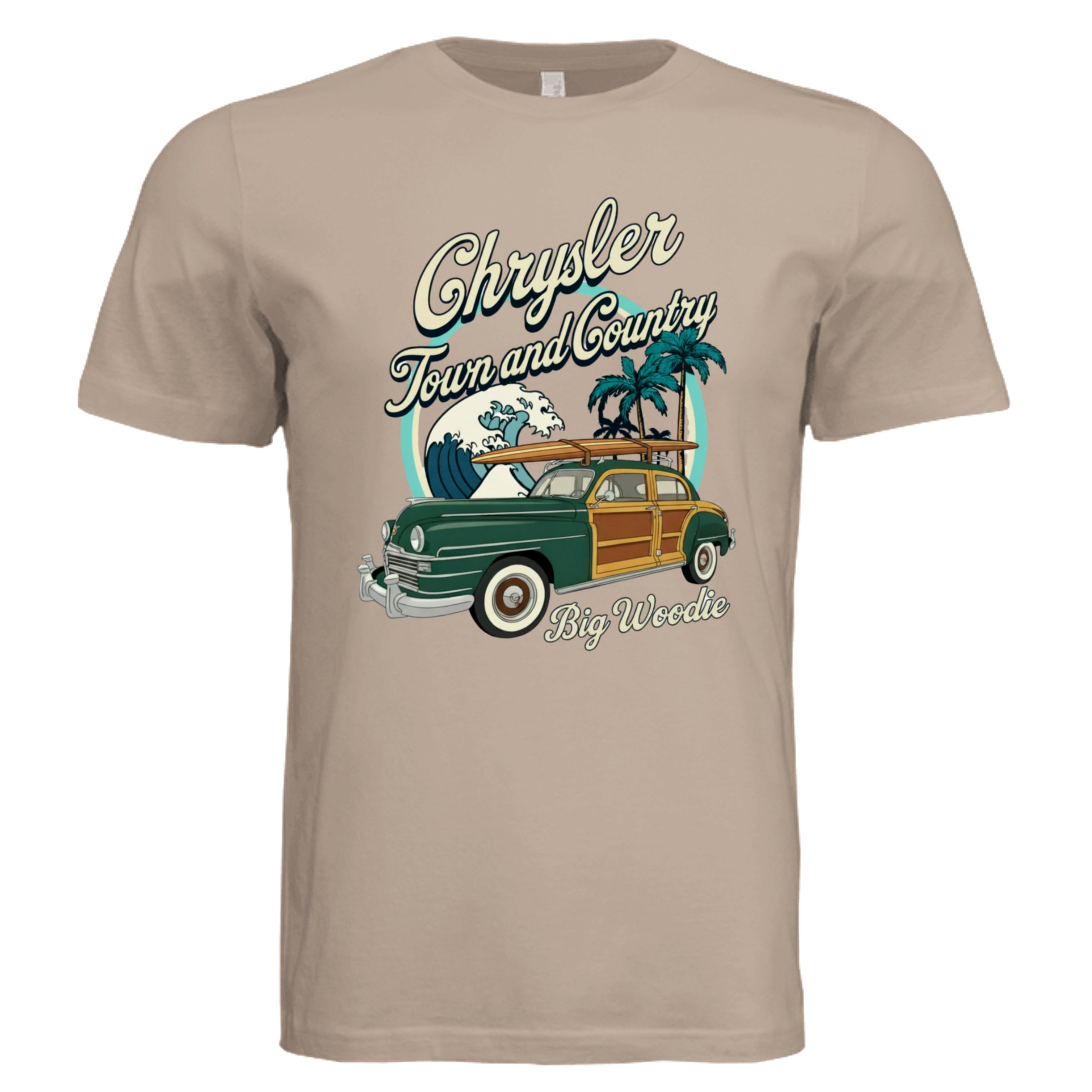 Dust - Big Woodie Chrysler Town & Country retro car lover graphic tee — Carz collection by Stu Borncat Creations