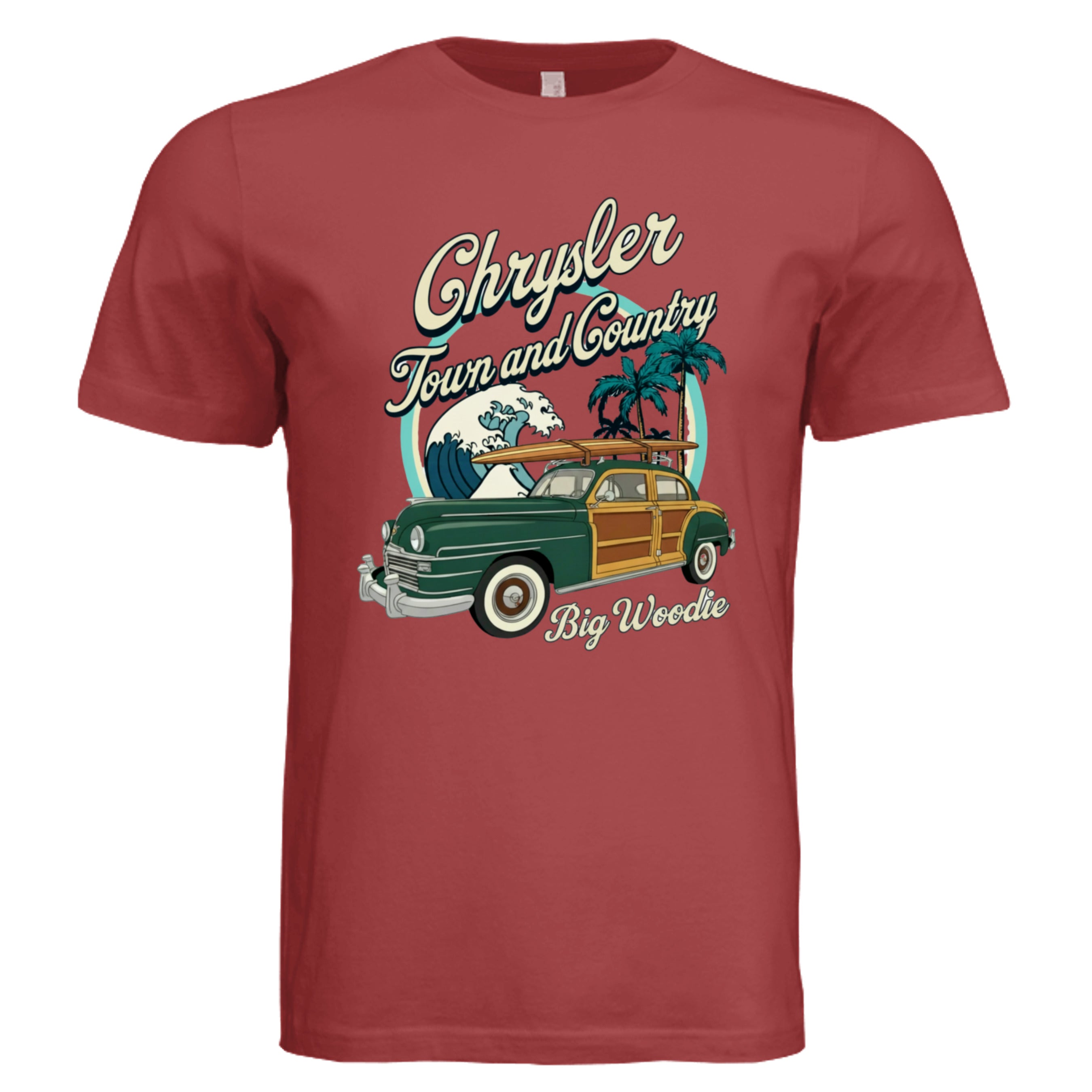 RUST - Big Woodie Chrysler Town & Country retro car lover graphic tee — Carz collection by Stu Borncat Creations