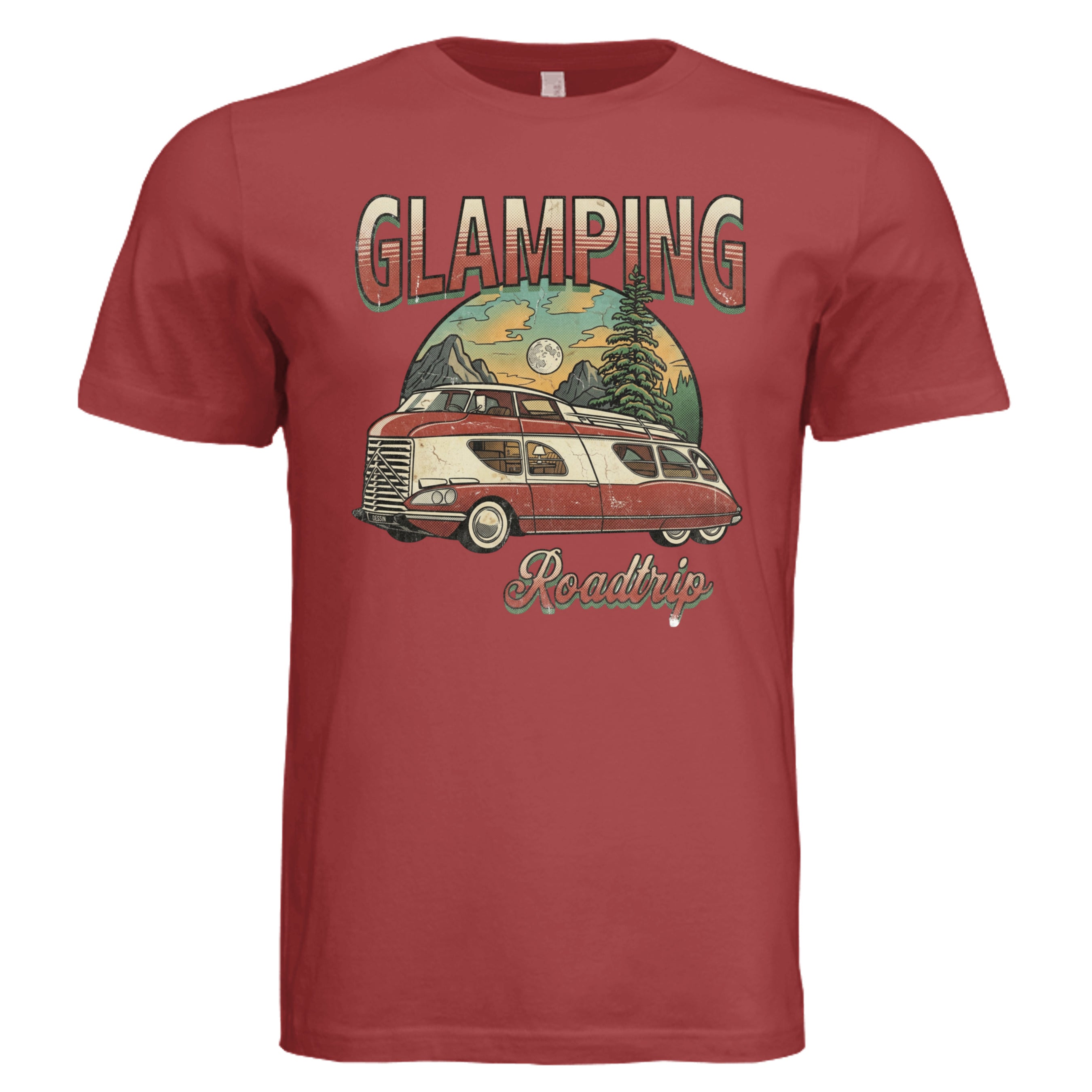RUST - Glamping with GM retro car lover graphic tee — Carz collection by Stu Borncat Creations
