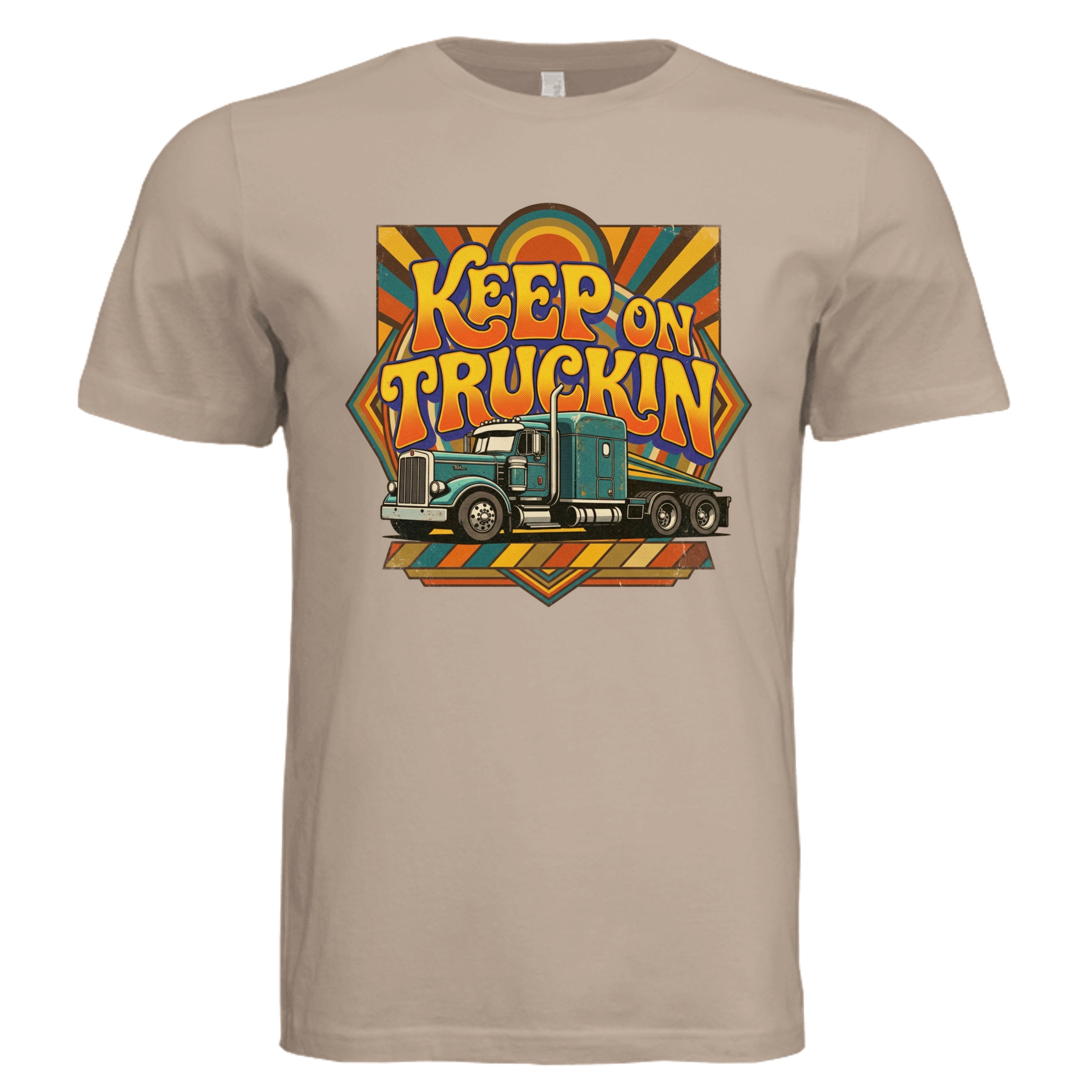 Dust - Keep on Truckin' retro trucker graphic tee — Carz collection by Stu Borncat Creations
