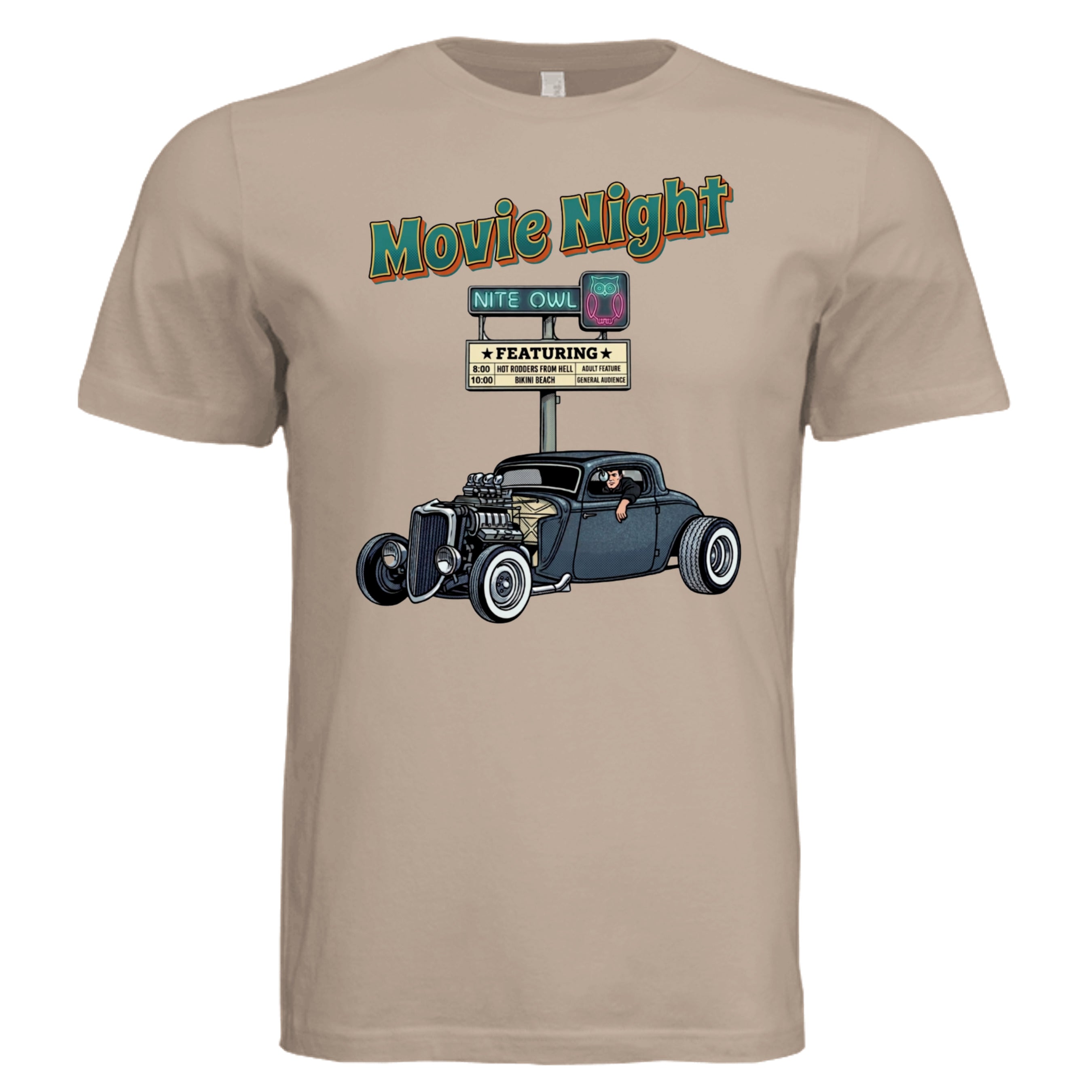 Dust - Movie Night retro car lover graphic tee — Carz collection by Stu Borncat Creation