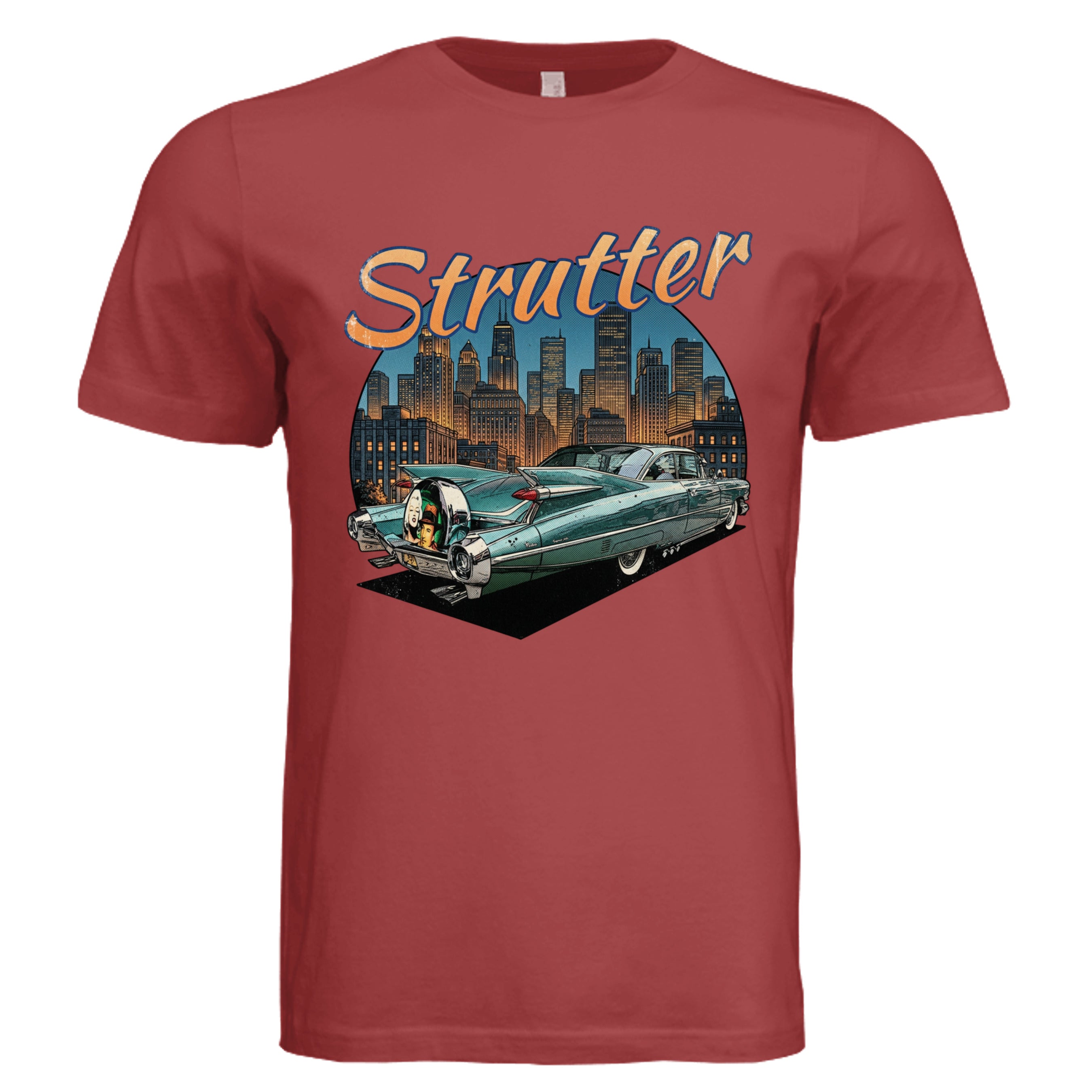 RUST - Cadillac Strutter retro car lover graphic tee — Carz collection by Stu Borncat Creations