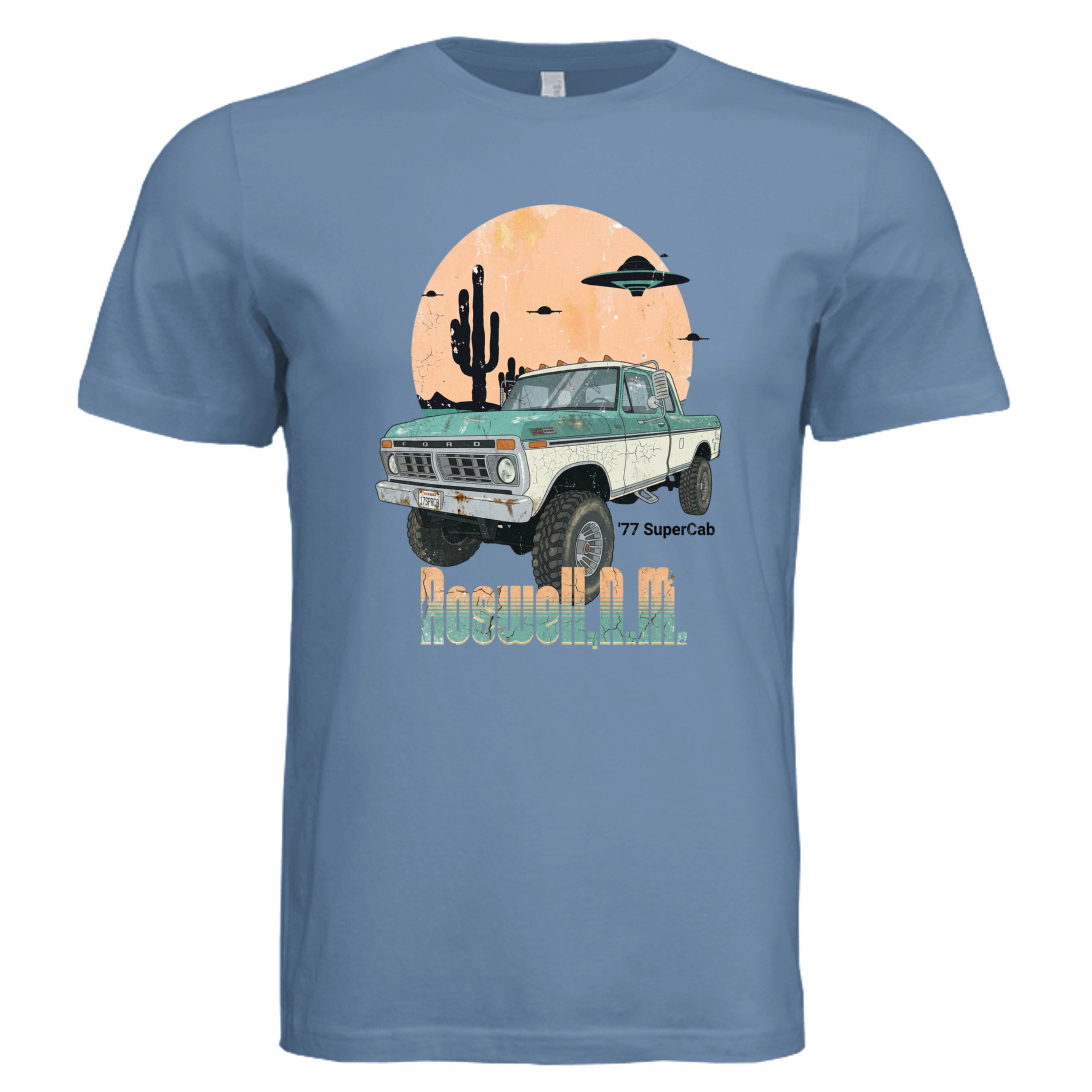 Slate - 77 Supercab retro truck lover graphic tee — Carz collection by Stu Borncat Creations